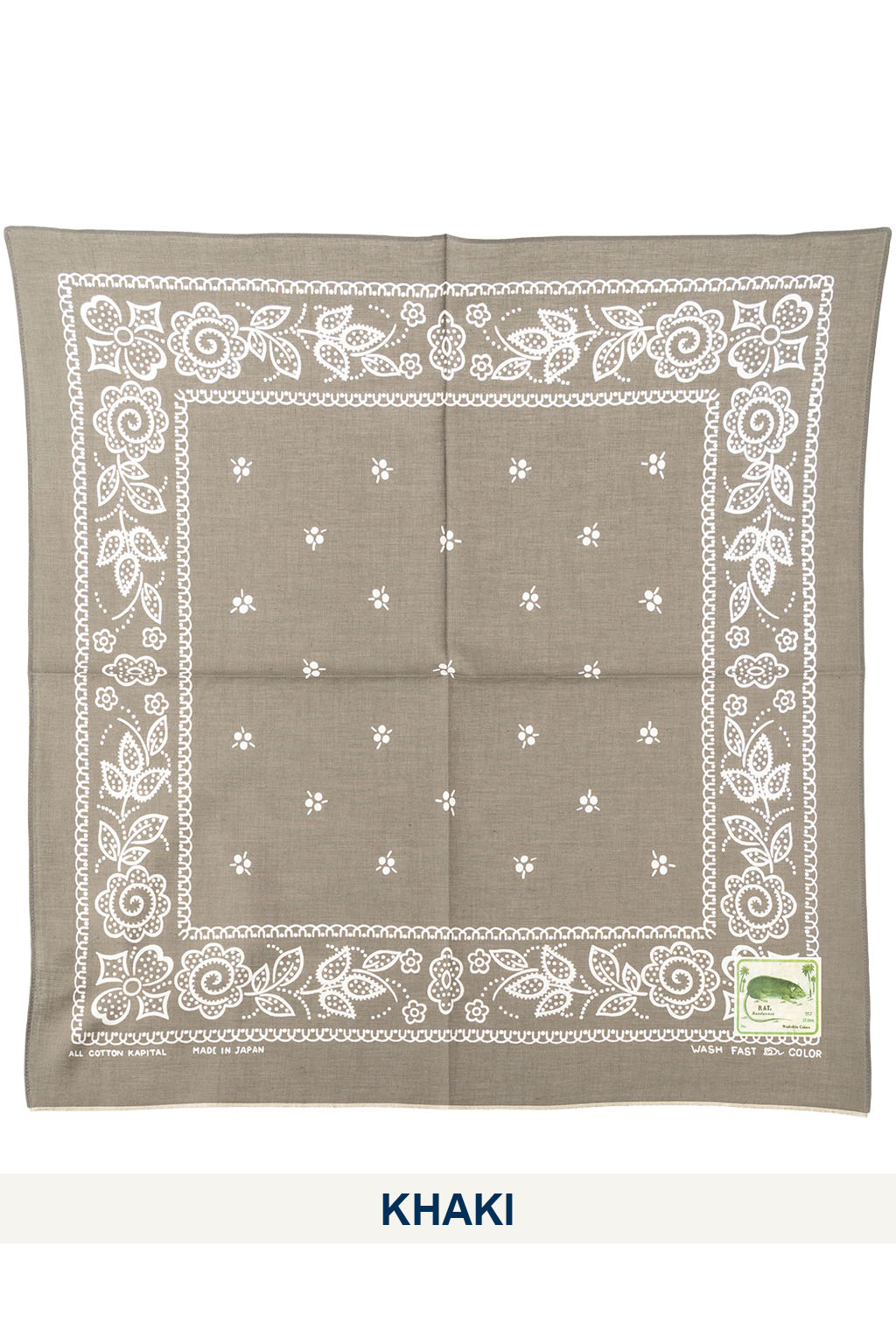 Kapital - Fastcolor Selvedge Bandana (ESCARGOT FLOWER) 20x20 - 6 Colors