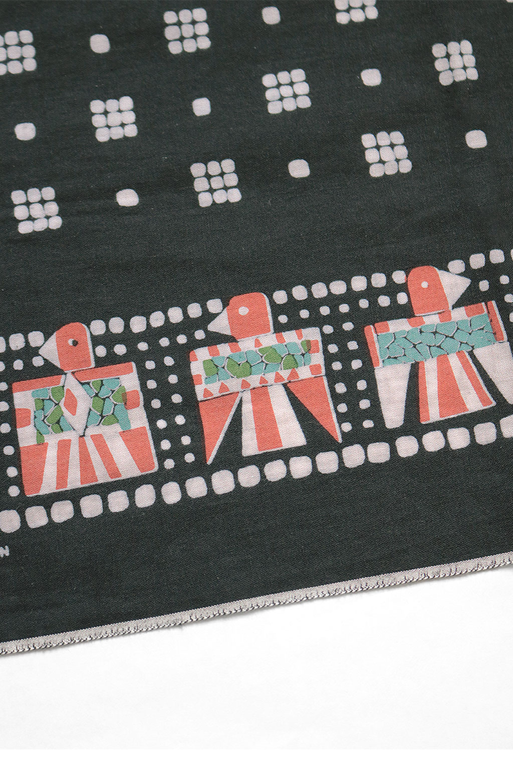 Kapital Fastcolor Selvedge Bandana - Thunderbird - Black