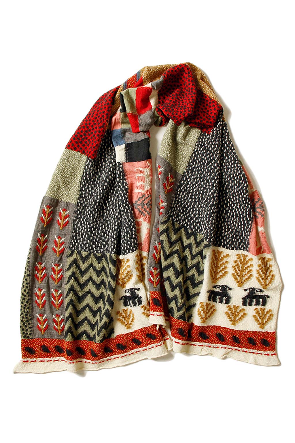 Kapital Fulling Wool Scarf VILLAGE GABBEH - Red
