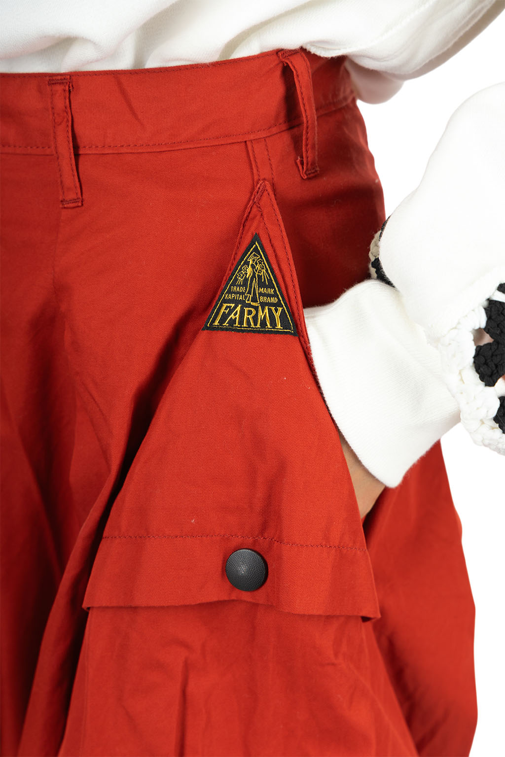 Kapital - Gabergine Cotton AODAI Cargo Pants 2026 - Red