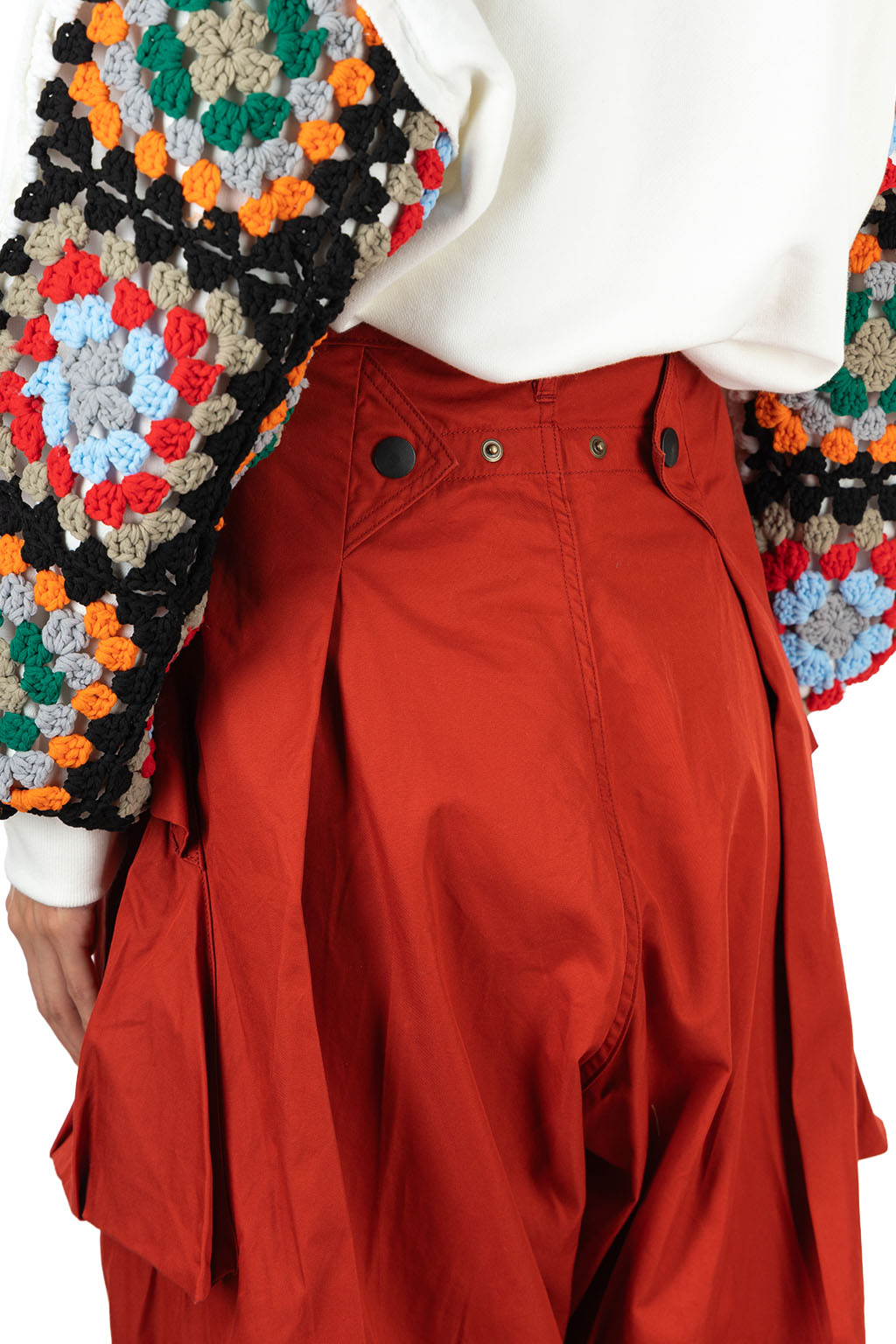 Kapital - Gabergine Cotton AODAI Cargo Pants 2026 - Red