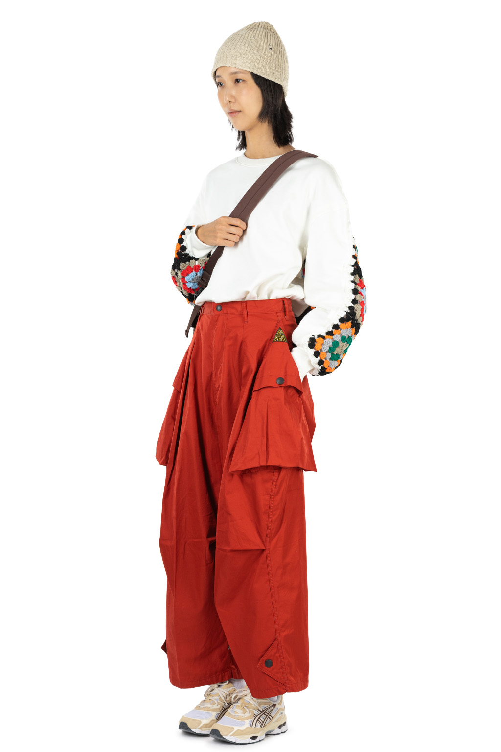 Kapital - Gabergine Cotton AODAI Cargo Pants 2026 - Red