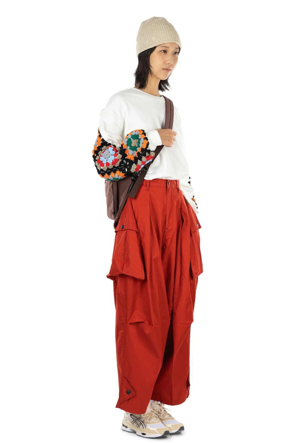 Kapital - Gabergine Cotton AODAI Cargo Pants 2026 - Red
