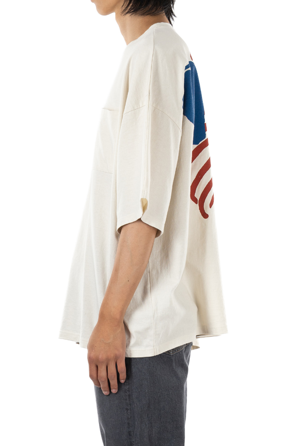 Kapital Jersey 2TONES BIG Pocket T (BONE) - Tricolor