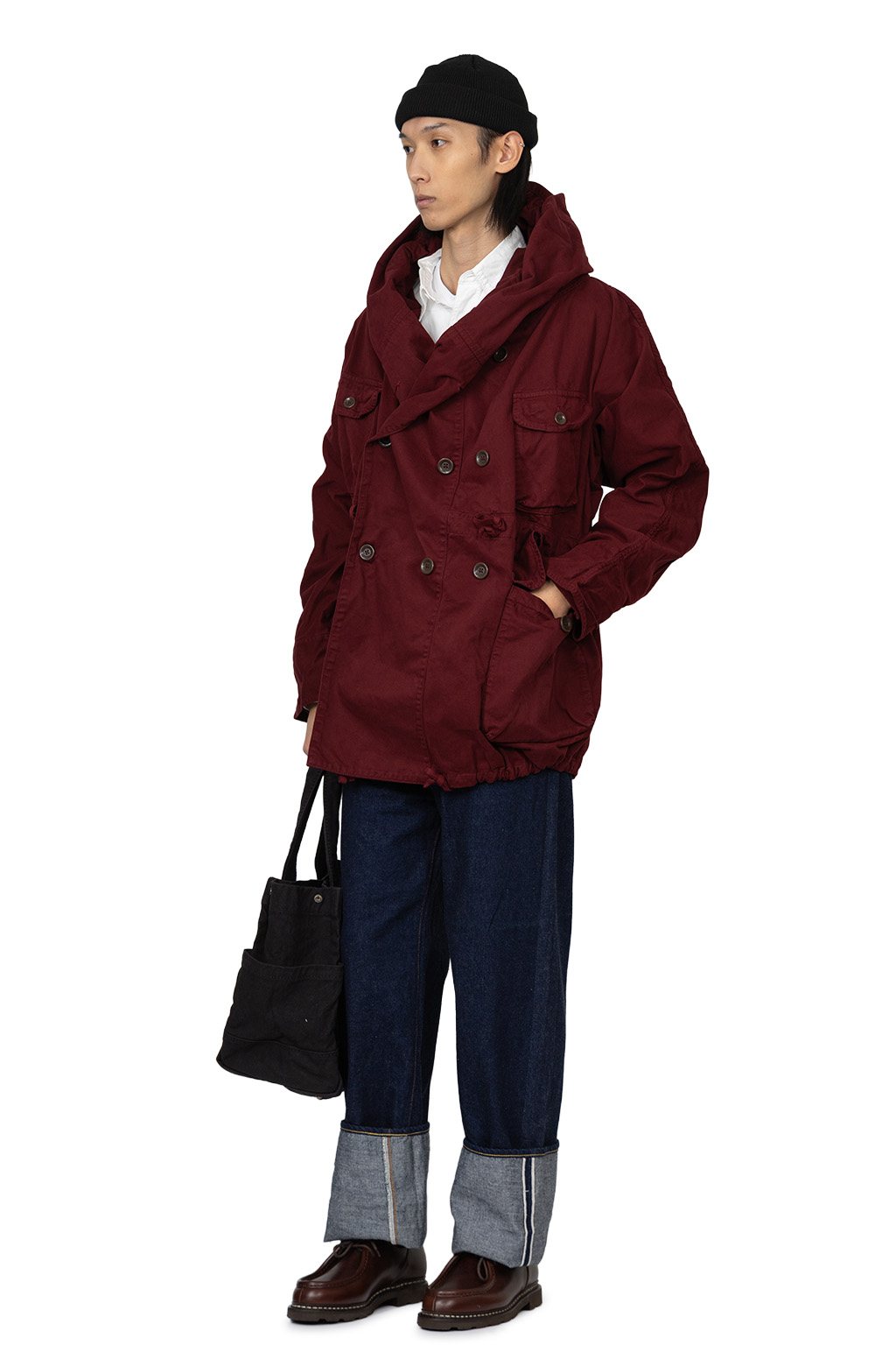 Kapital - KATSURAGI COTTON RING COAT - Burgundy