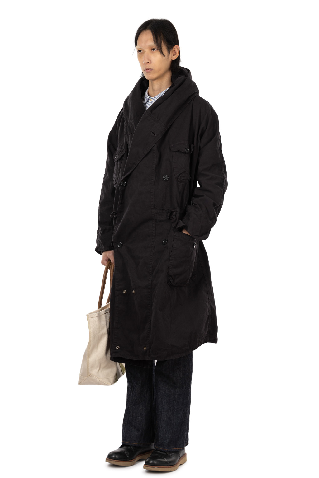 Kapital Katsuragi Cotton Tall RING Coat - Black