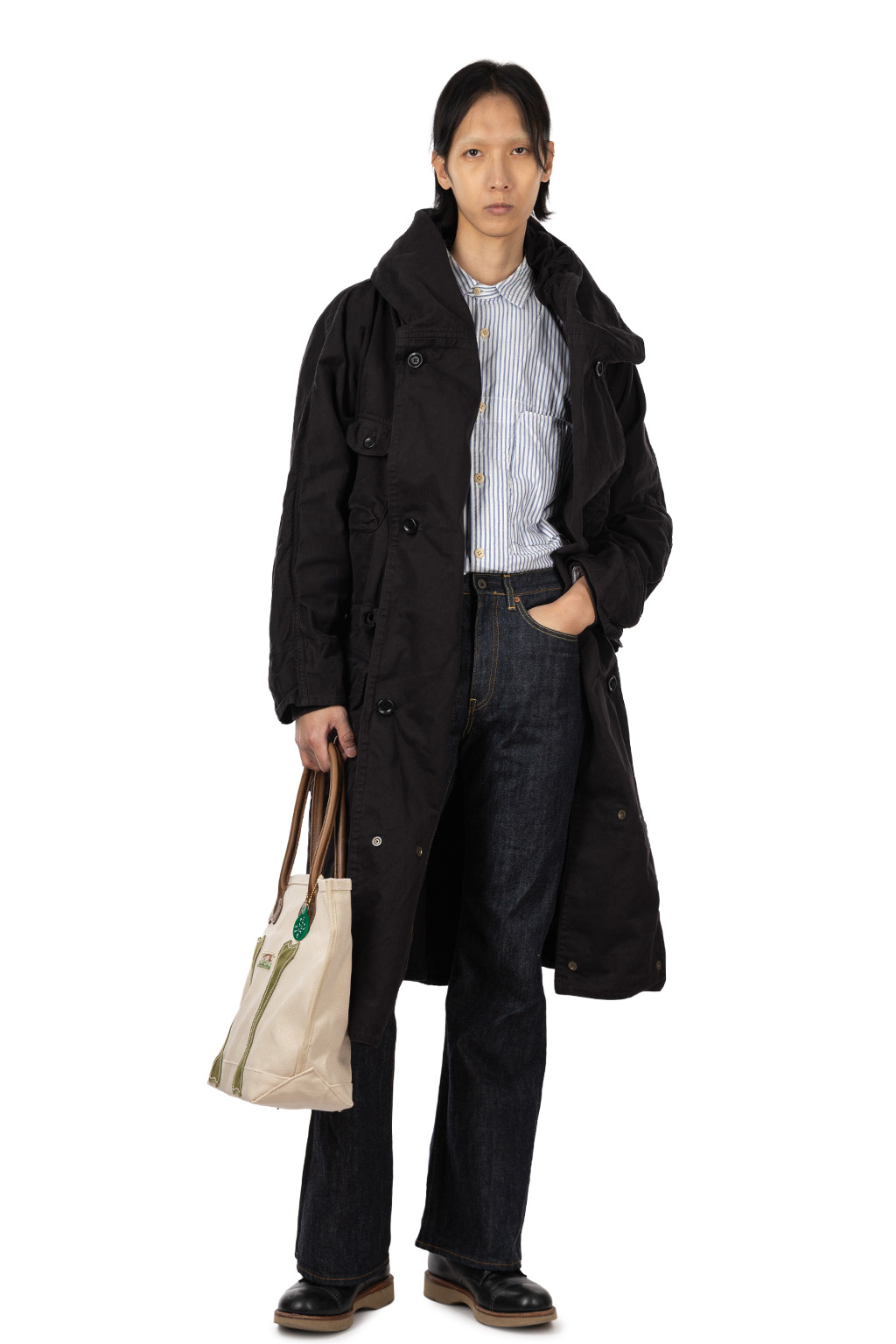 Kapital Katsuragi Cotton Tall RING Coat - Black