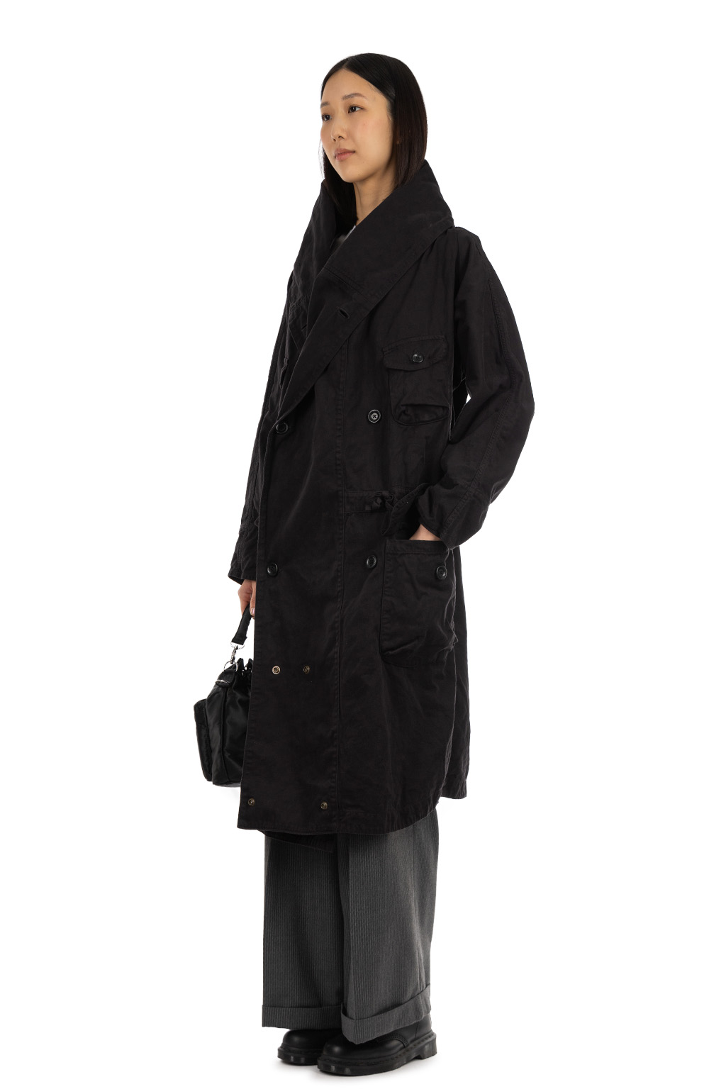 Kapital Katsuragi Cotton Tall RING Coat - Black