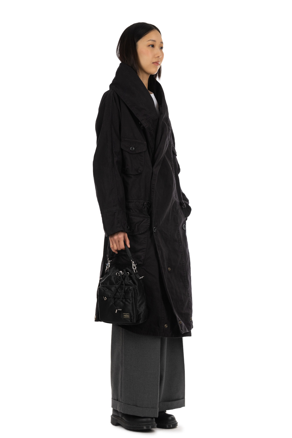 Kapital Katsuragi Cotton Tall RING Coat - Black