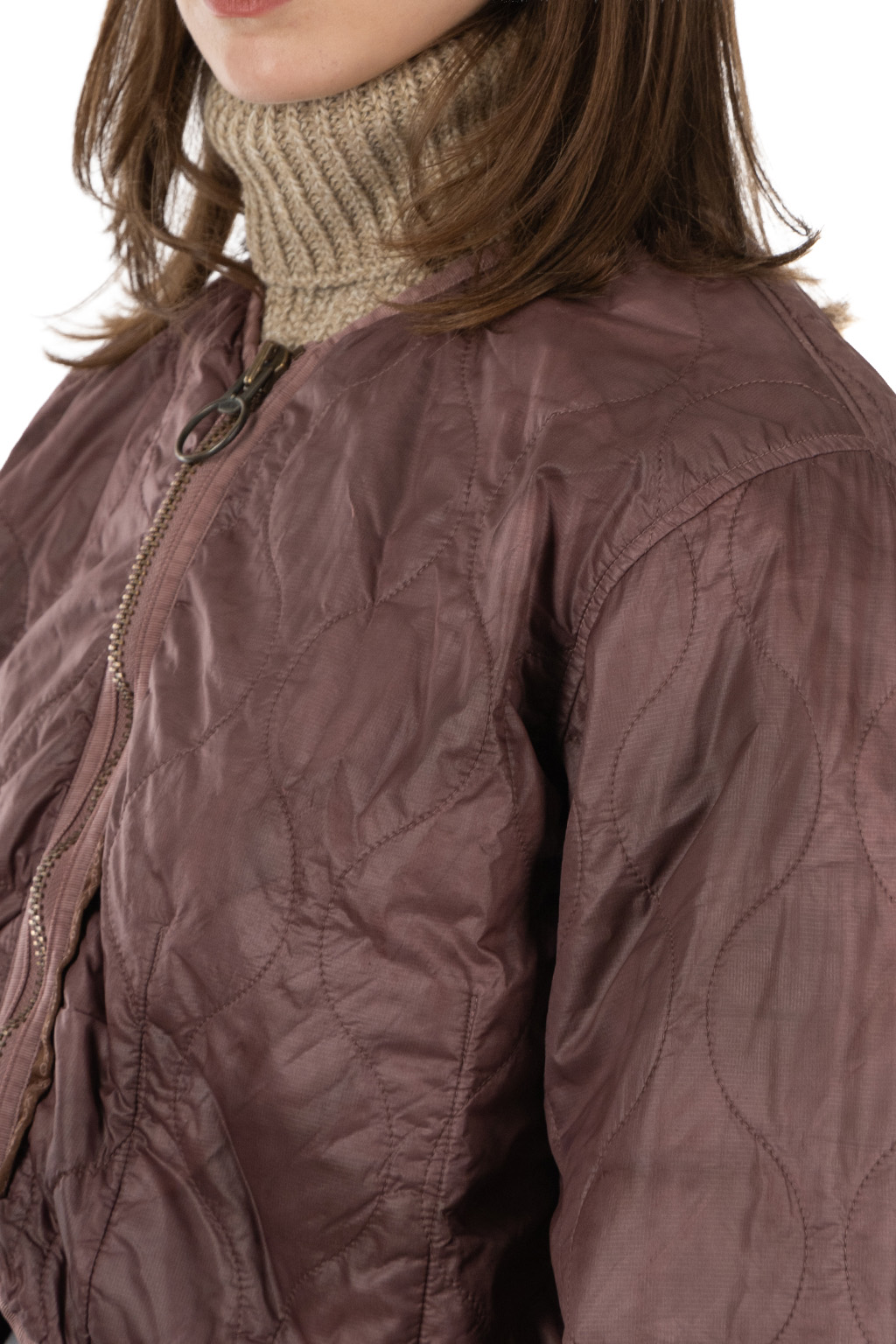 Kapital - Nylon Quilting Dip-Dye Lining Cropped Bolero - Enji