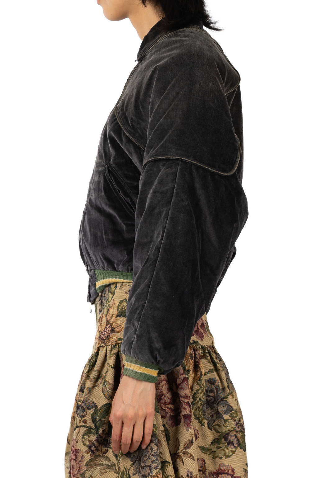 Kapital - Velveteen SHAM BOMBER Drizzler JKT - BLK