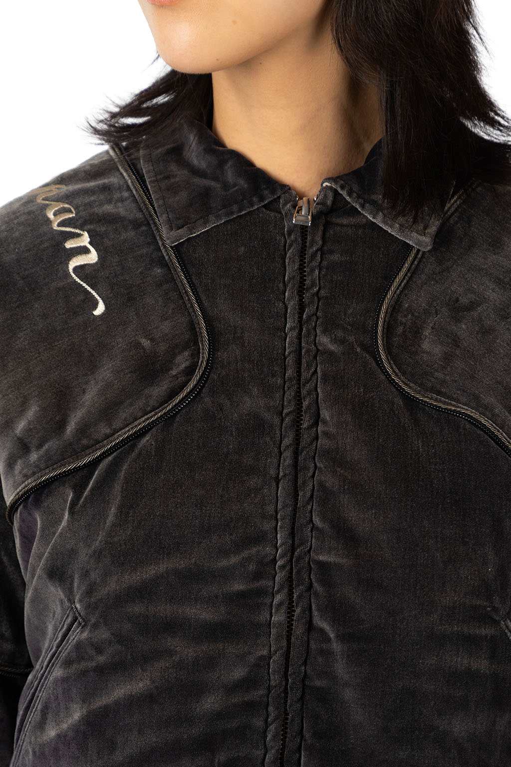 Kapital - Velveteen SHAM BOMBER Drizzler JKT - BLK