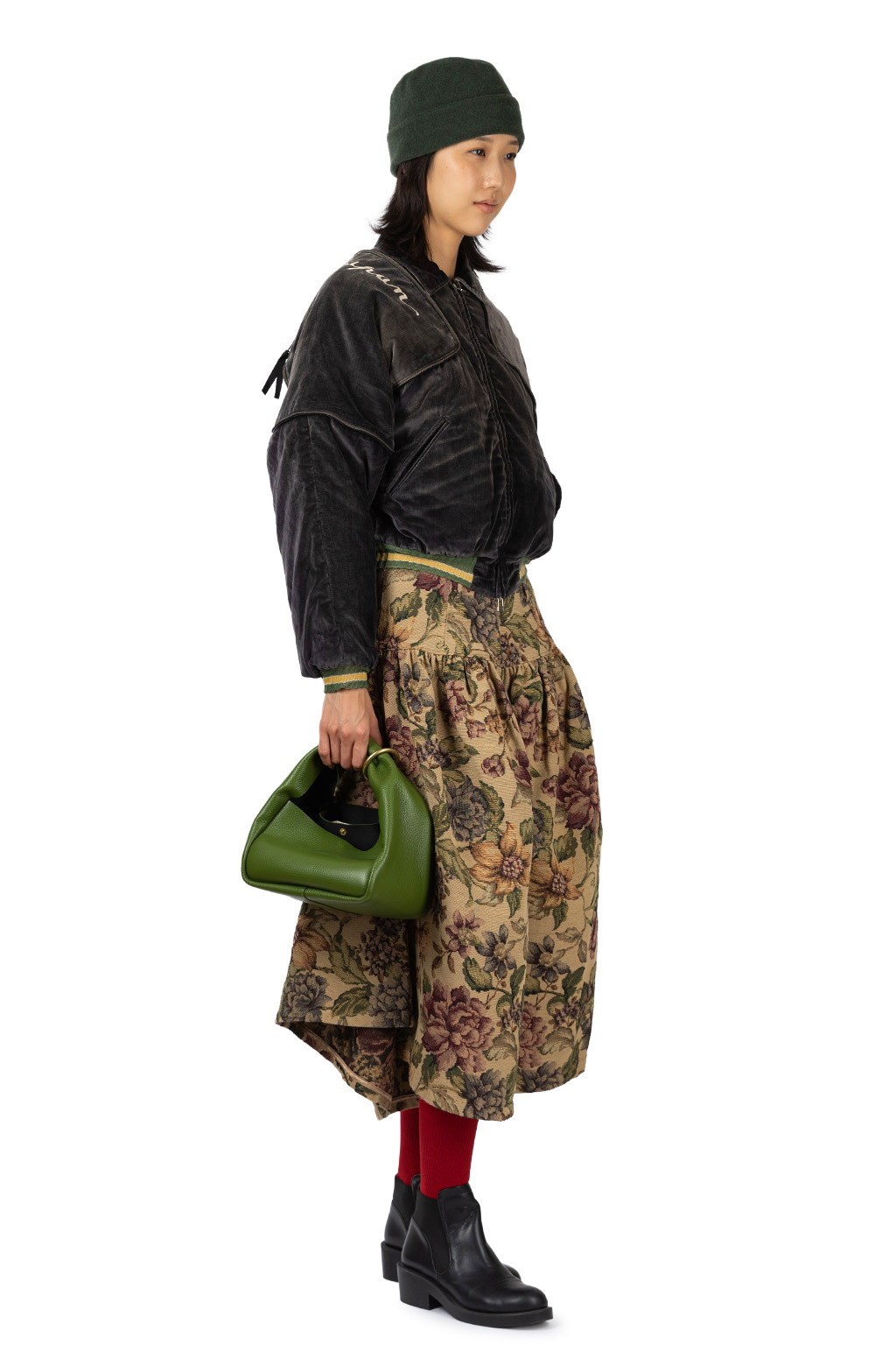 Kapital - Velveteen SHAM BOMBER Drizzler JKT - BLK