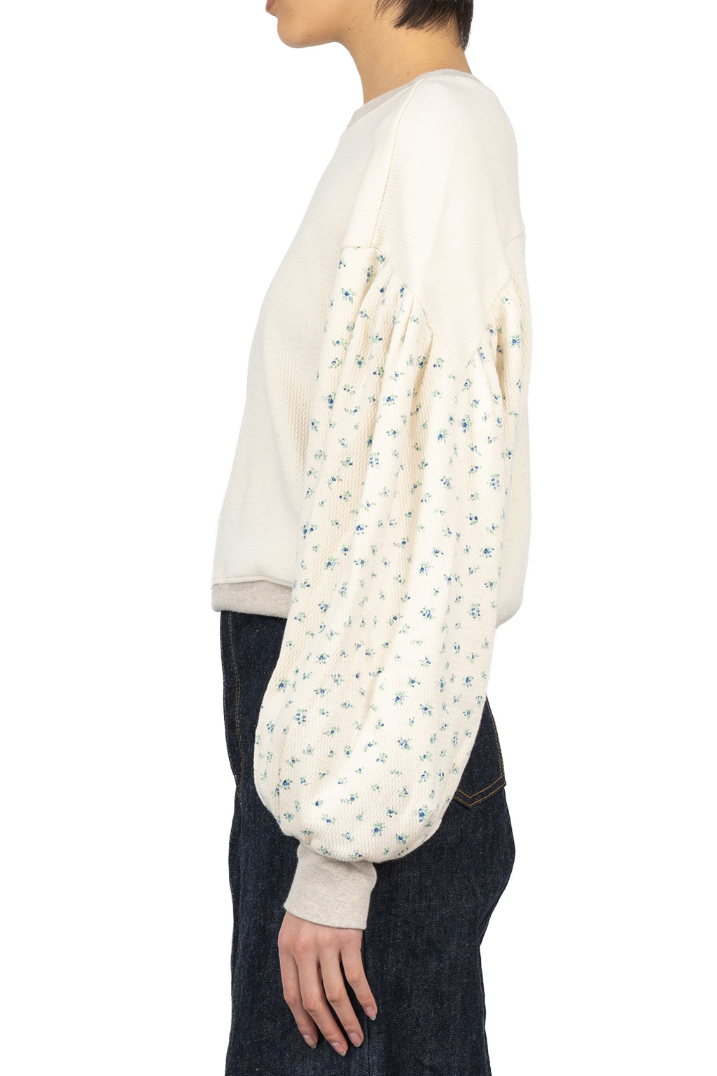 Kapital - Waffle Jersey Carico 2TONES Bouffant SWT - Blue