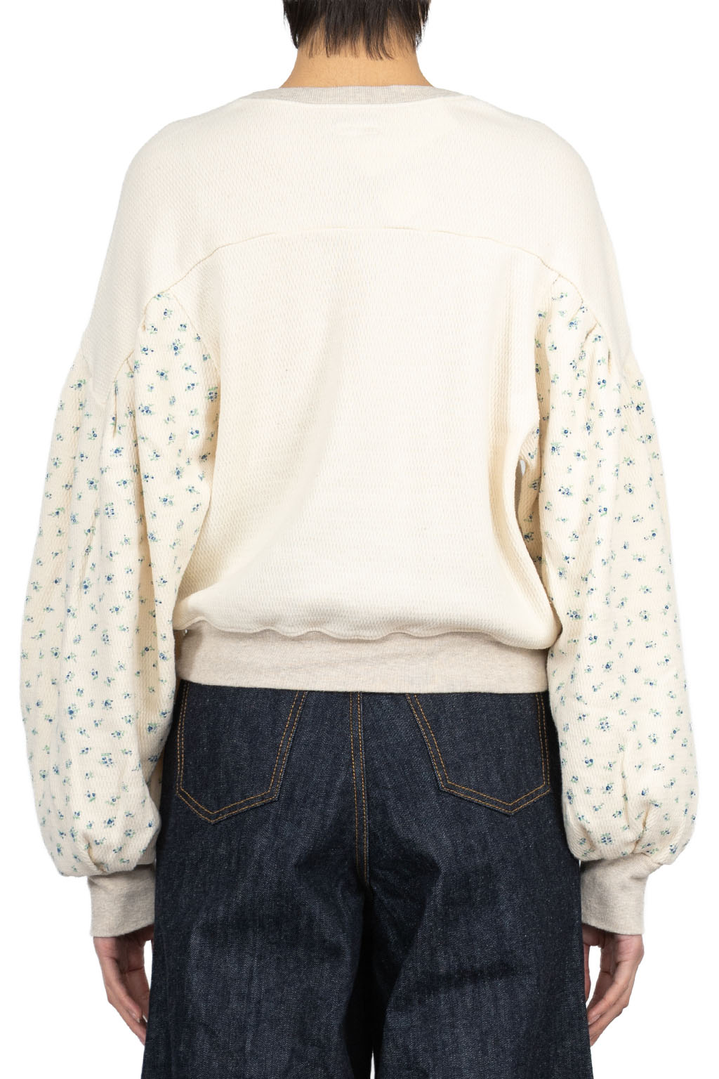 Kapital - Waffle Jersey Carico 2TONES Bouffant SWT - Blue