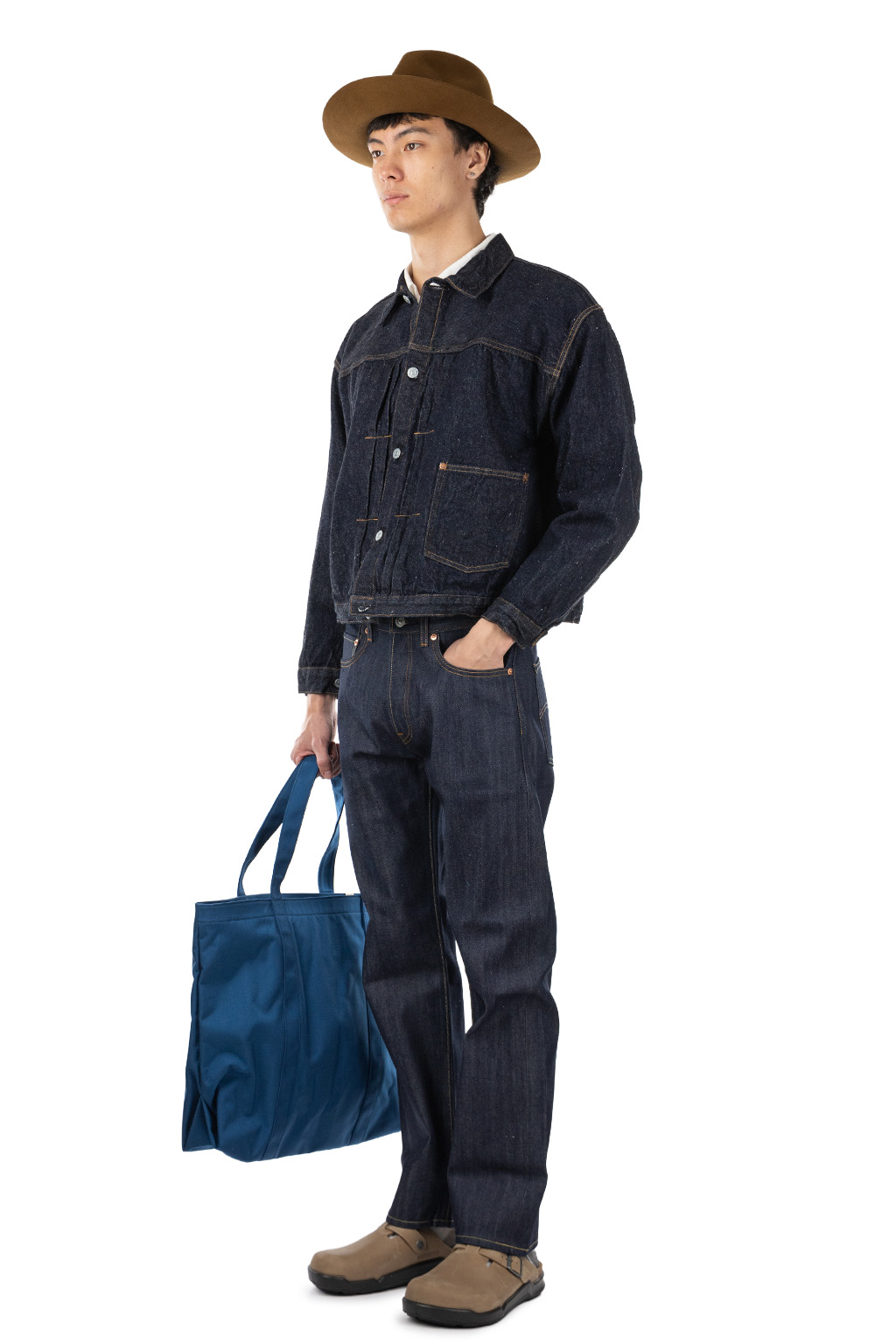 Kaptain Sunshine - Denim Tracker 1P Jacket - Indigo One Wash
