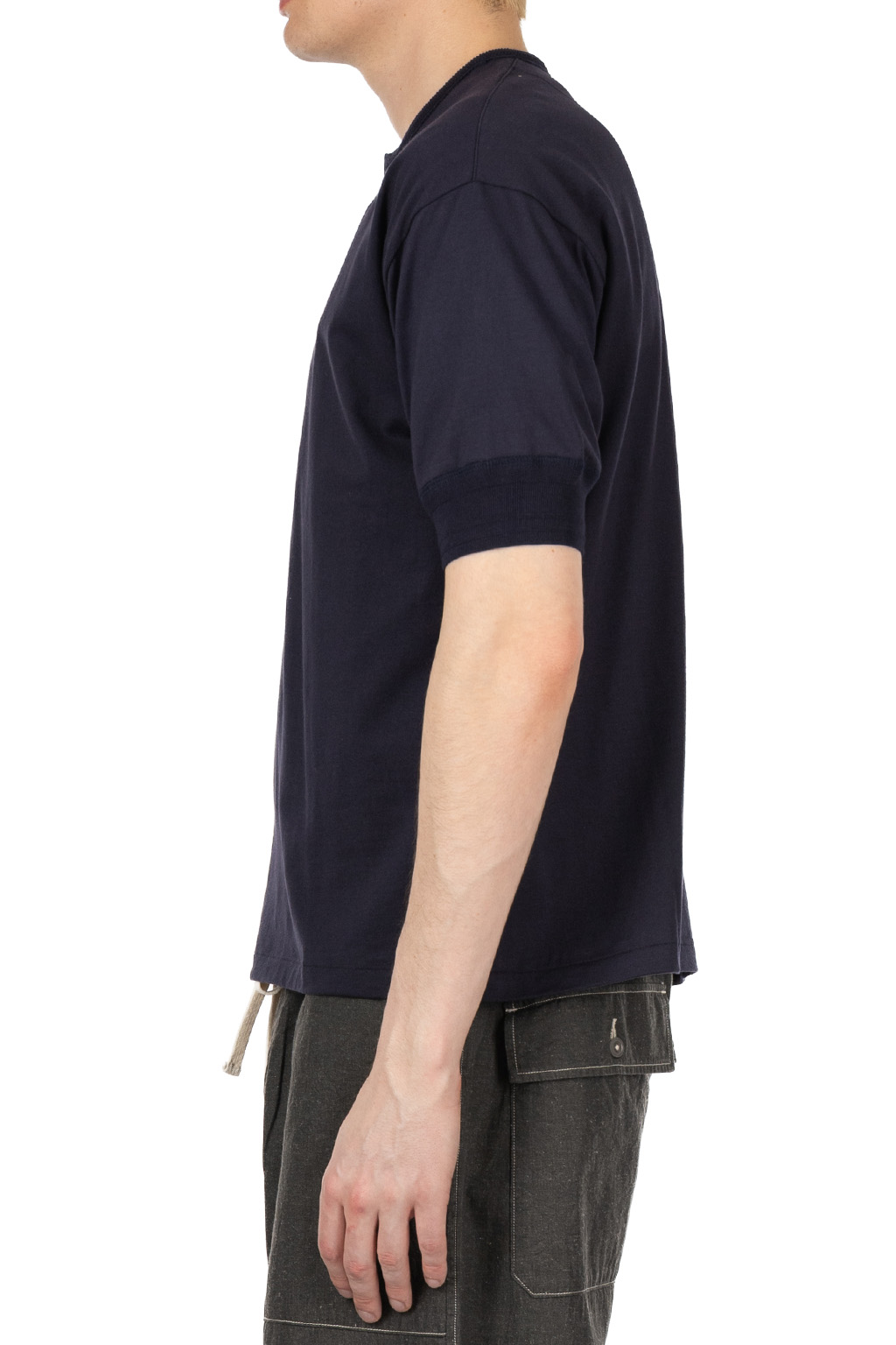 Kaptain Sunshine - Suvin Supima Tube Henleyneck Tee Light  - Navy