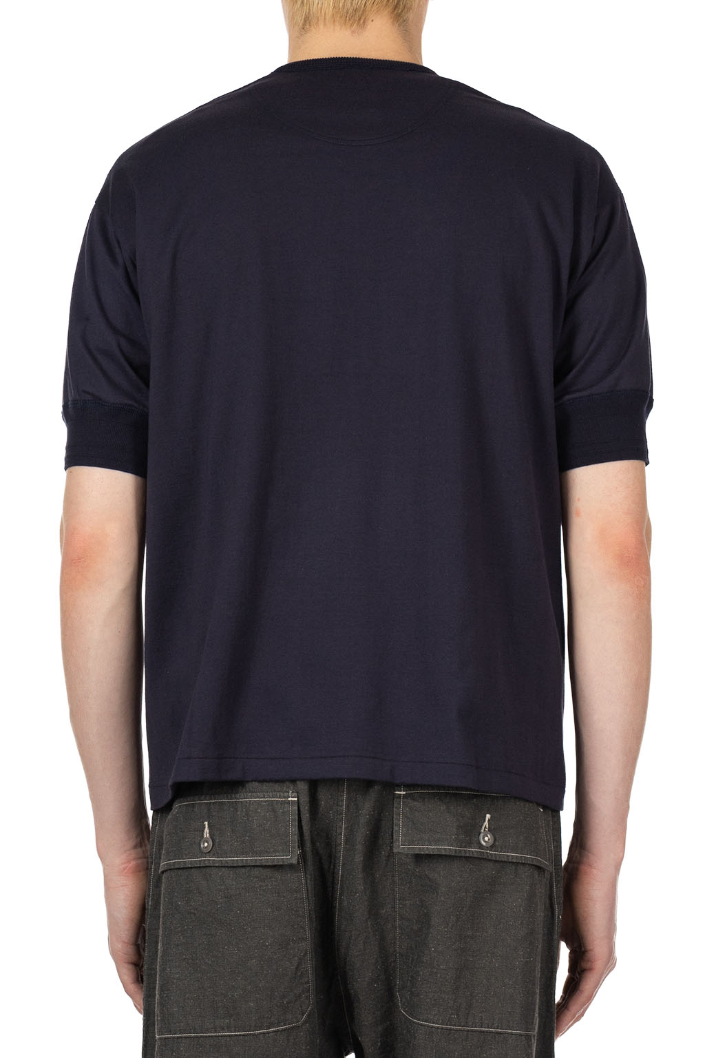 Kaptain Sunshine - Suvin Supima Tube Henleyneck Tee Light  - Navy
