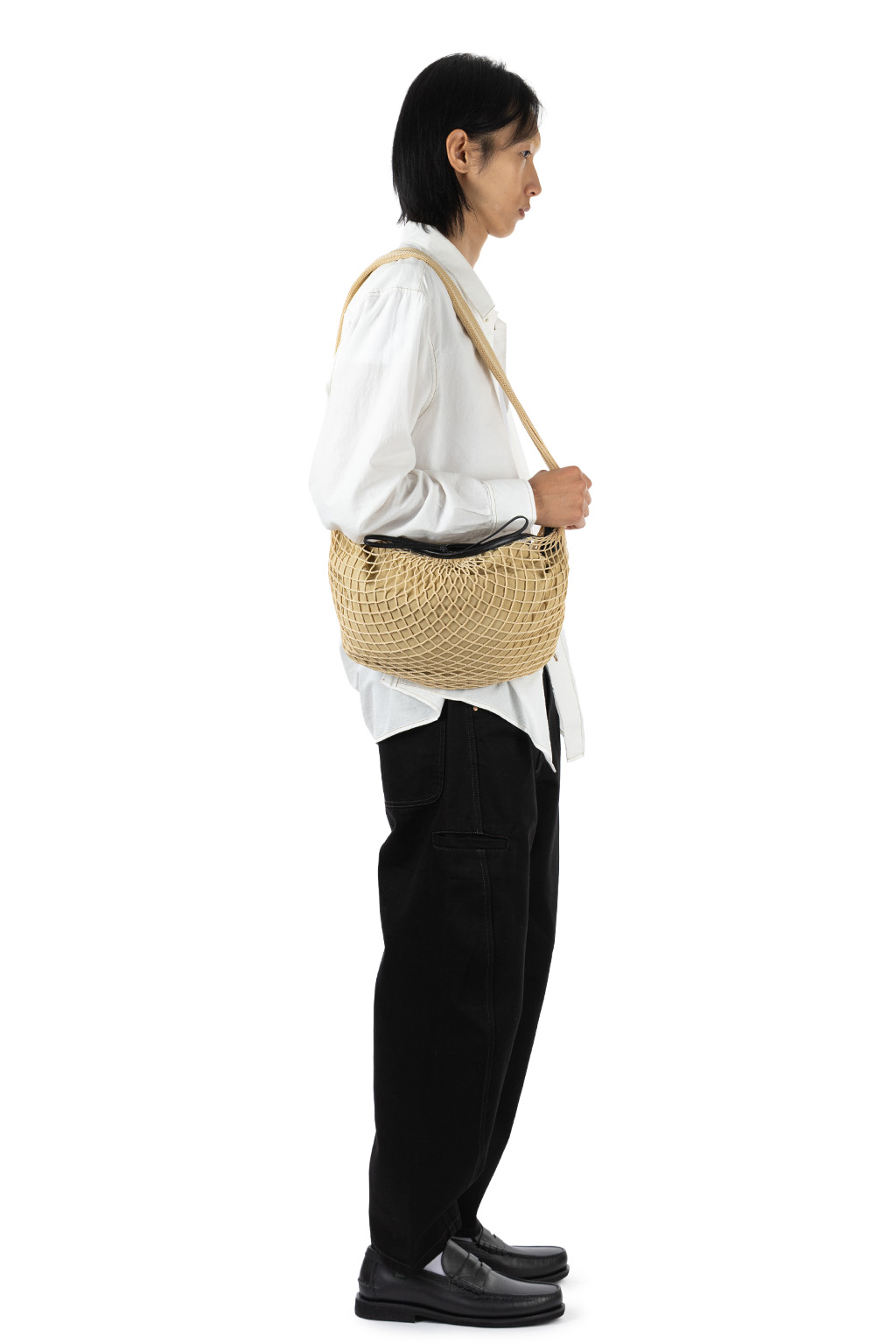 Lemaire - Croissant Filt Bag - Polyester Net - Light Beige