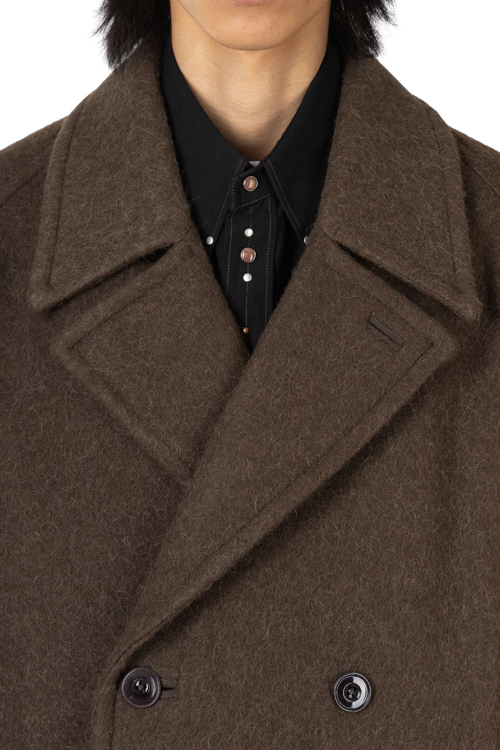 Lemaire - Double-Breasted Coat - Felted Wool and Alpaca Blend - Mud