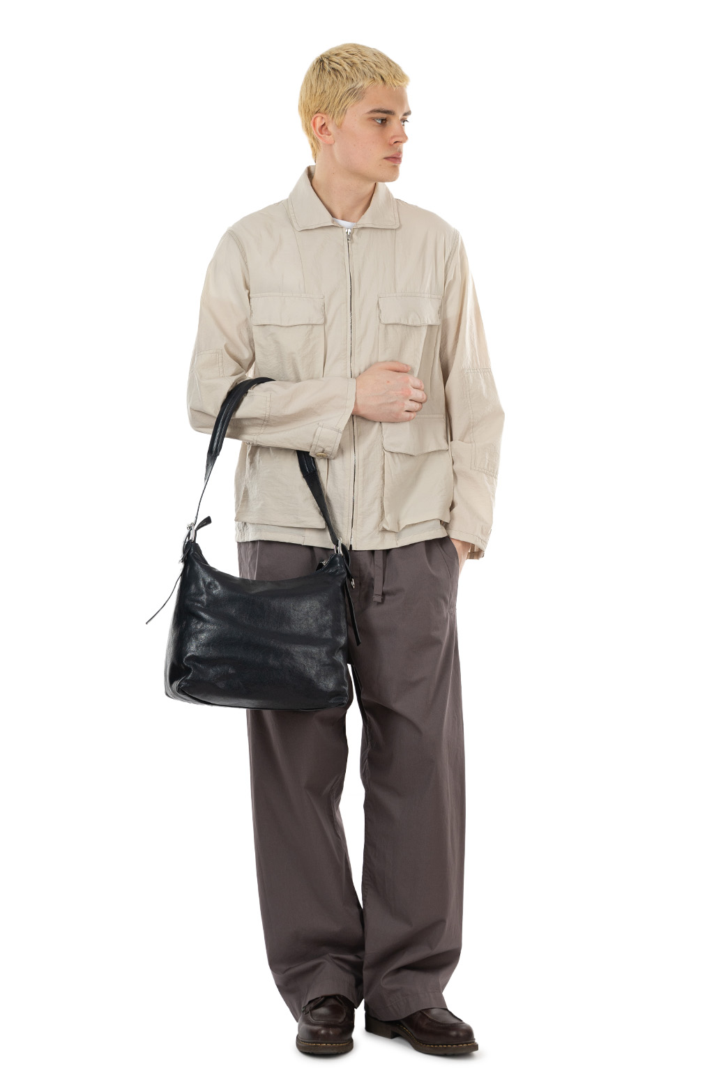 Lemaire - Small Belted Hobo Bag - Leather - Dark Navy