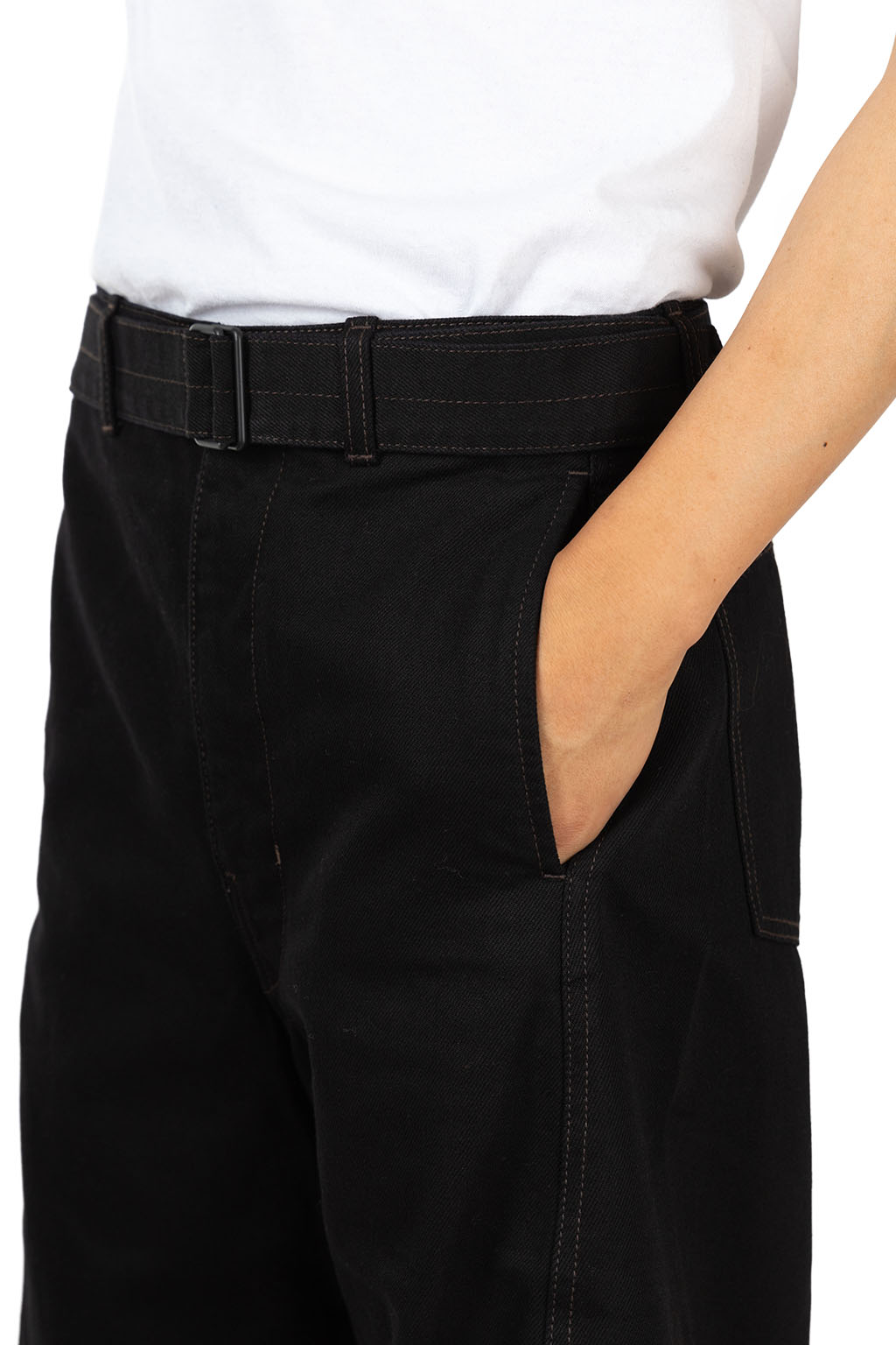 Lemaire - Twisted Belt Pants - Heavy Blakc Denim - Black