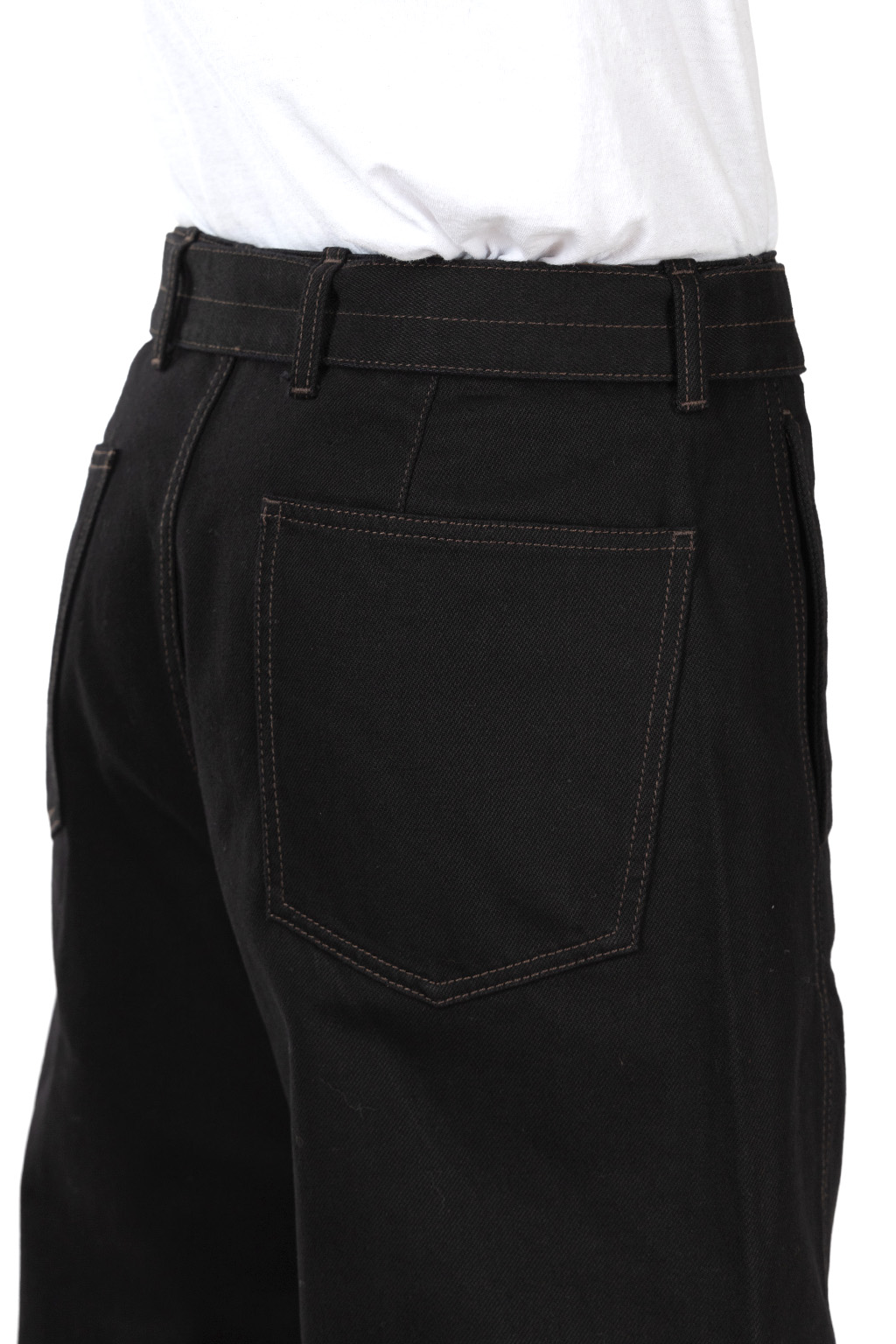 Lemaire - Twisted Belt Pants - Heavy Blakc Denim - Black