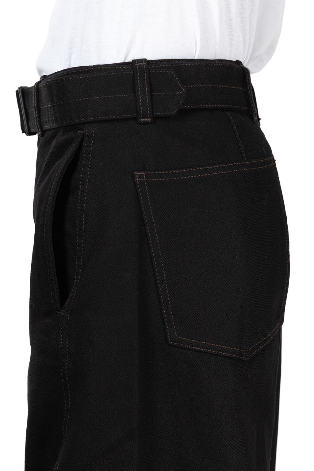 Lemaire - Twisted Belt Pants - Heavy Blakc Denim - Black