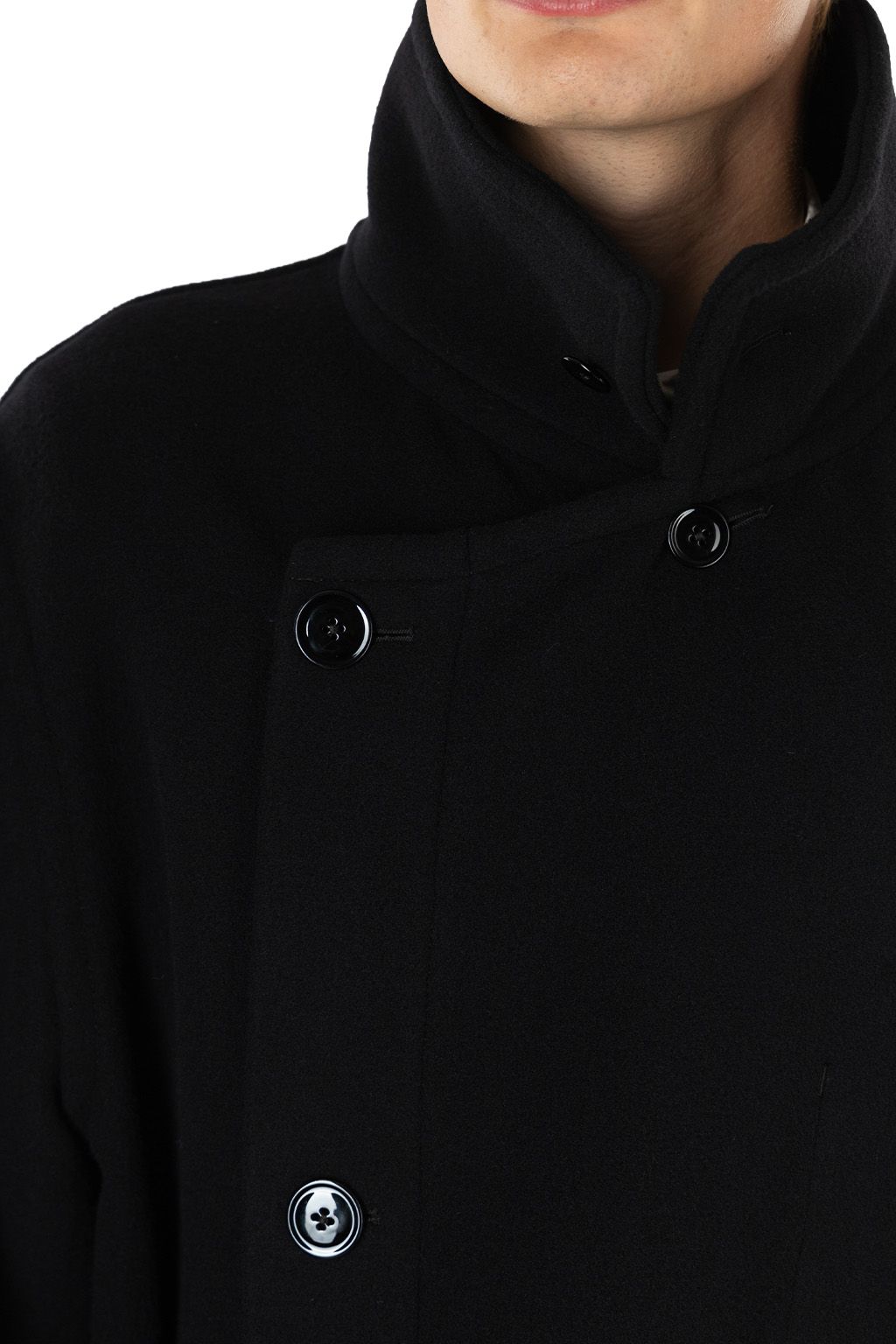 Lemaire - Wrap Coat - Wool - Black