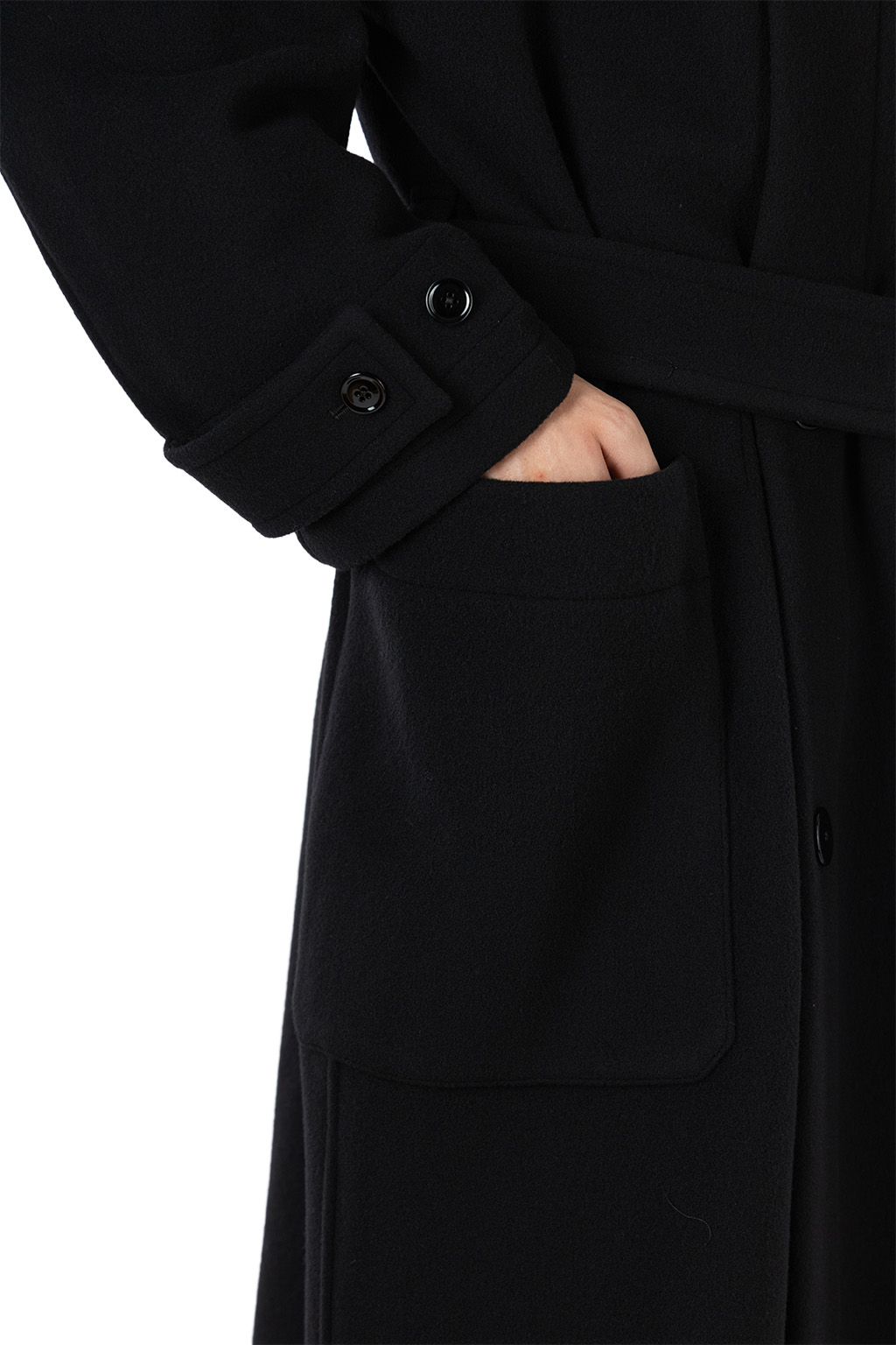 Lemaire - Wrap Coat - Wool - Black