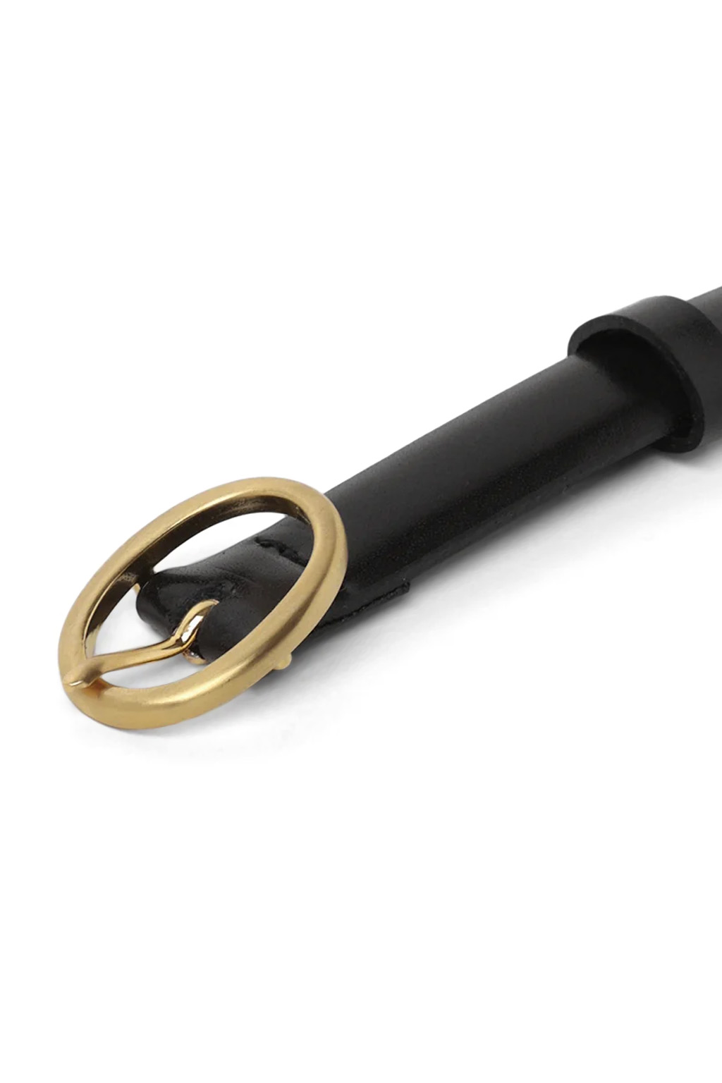 Mame Kurogouchi - Cow Leather Narrow Belt - Black