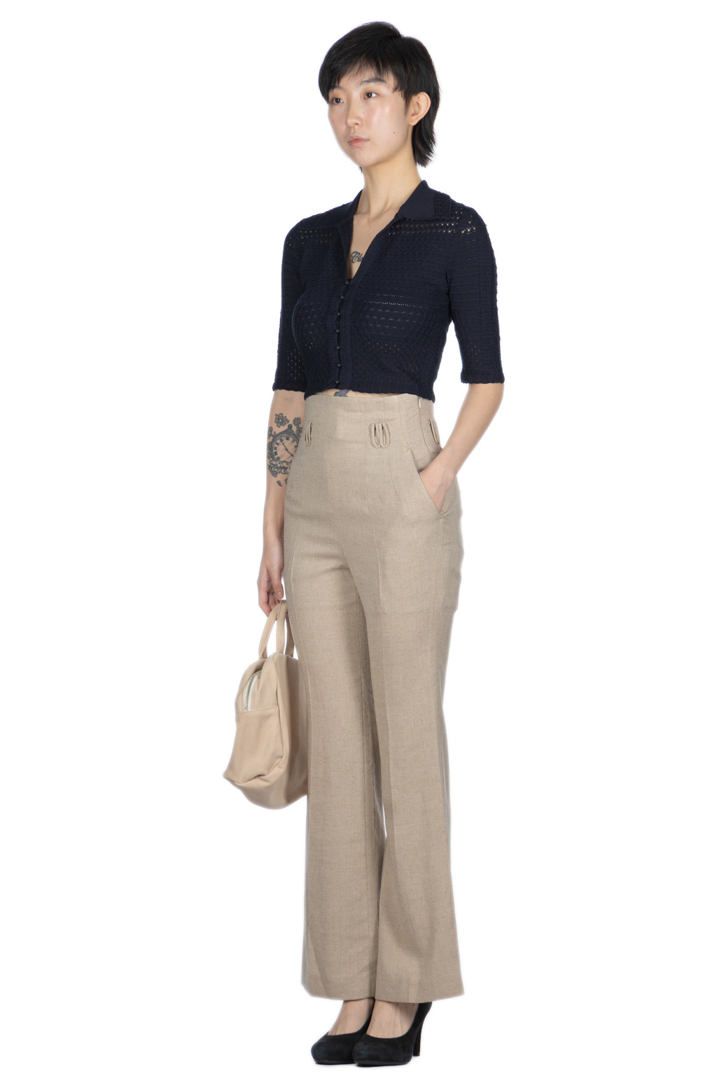 Mame Kurogouchi - Linen Touch Triacetate Suits Trousers - Beige