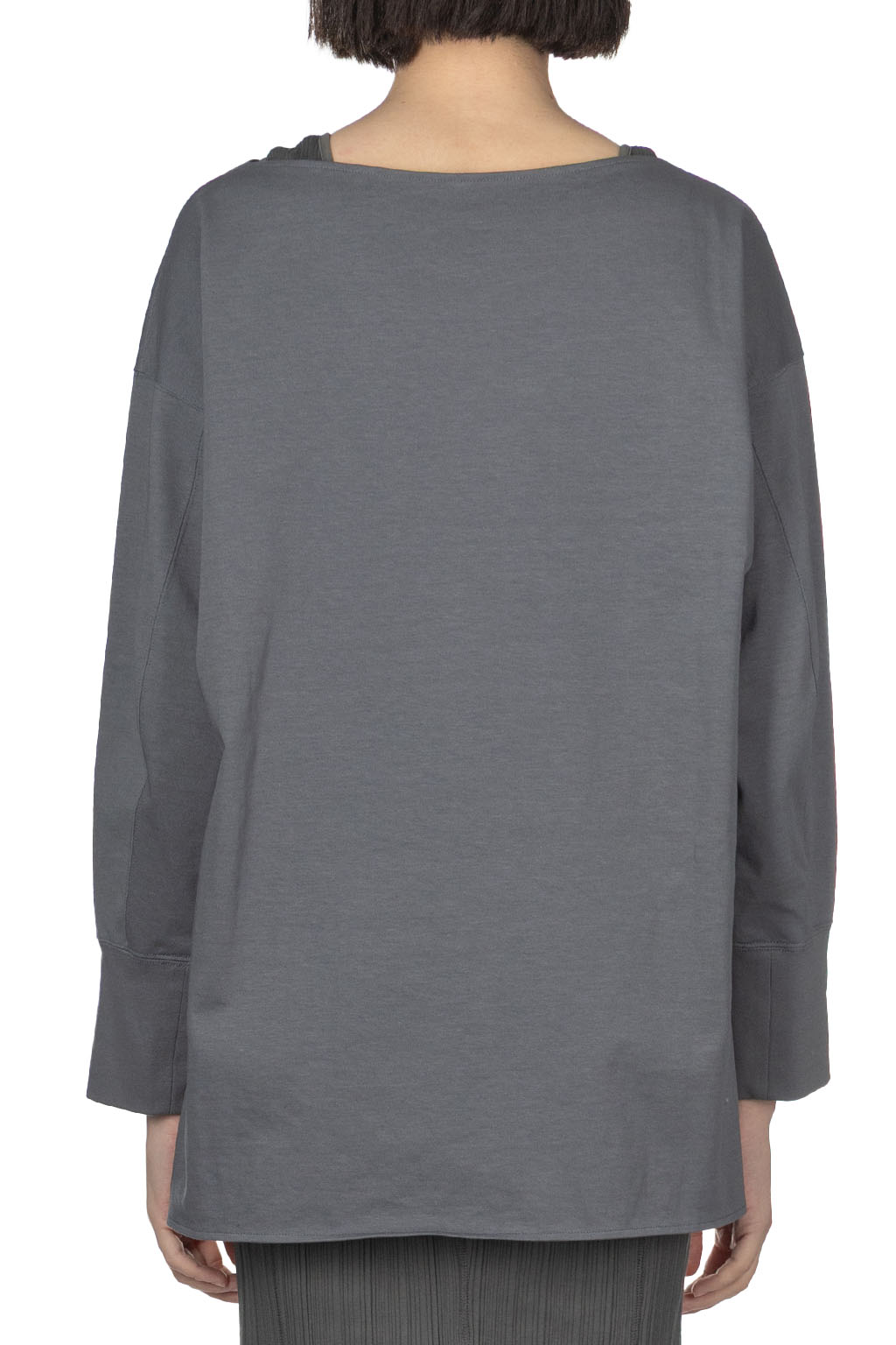 Mame Kurogouchi - Boat Neck Top - Grey