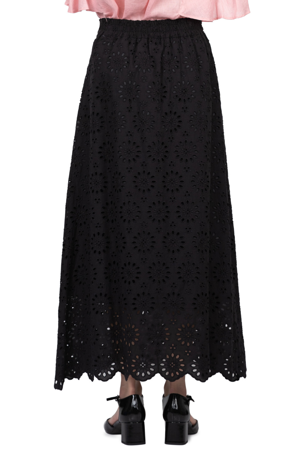 Manon - Floral Scallop Skirt - Black