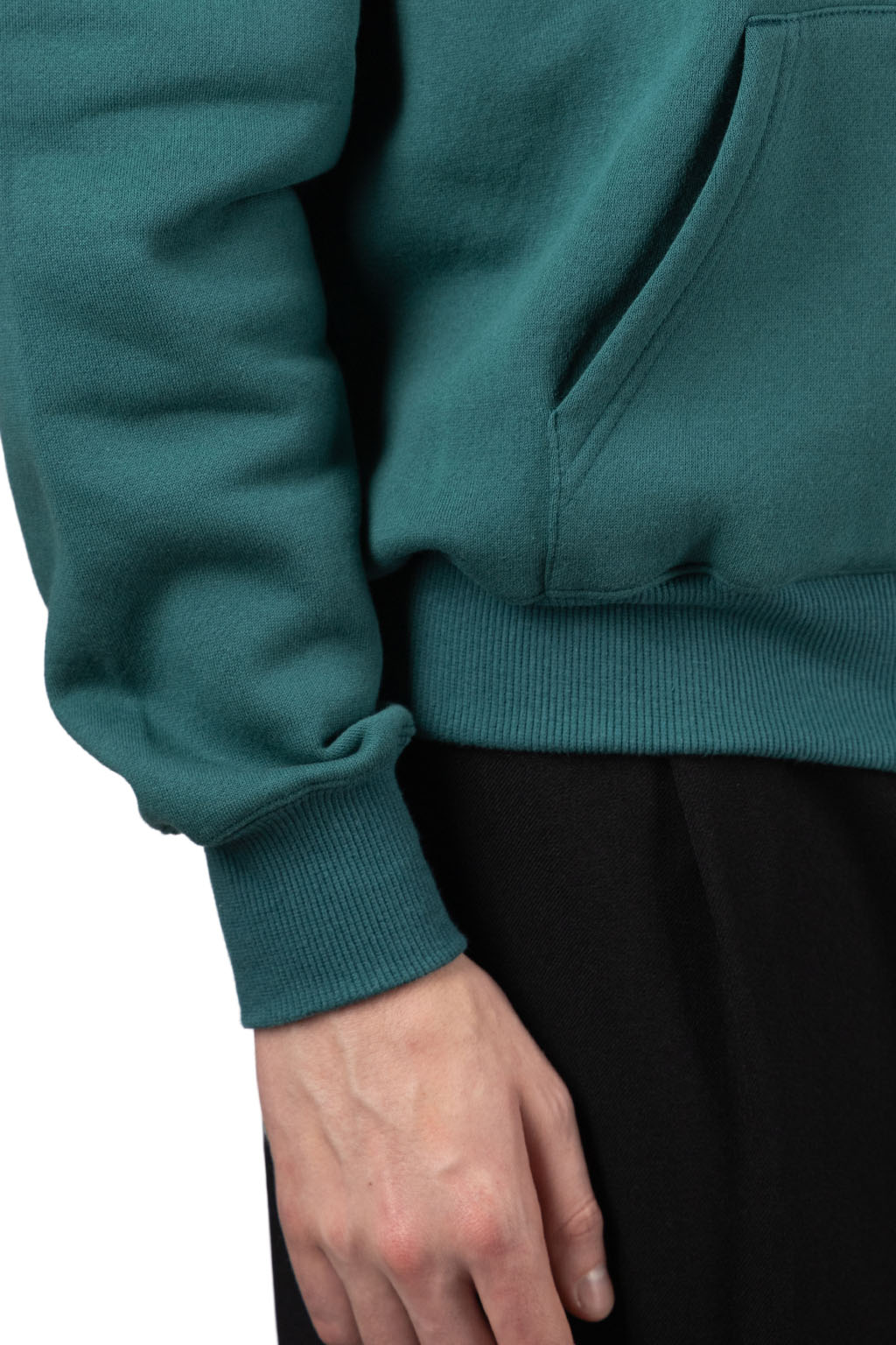 Manual Alphabet - Azuma Brushed Full-Zip Sweater - Emerald