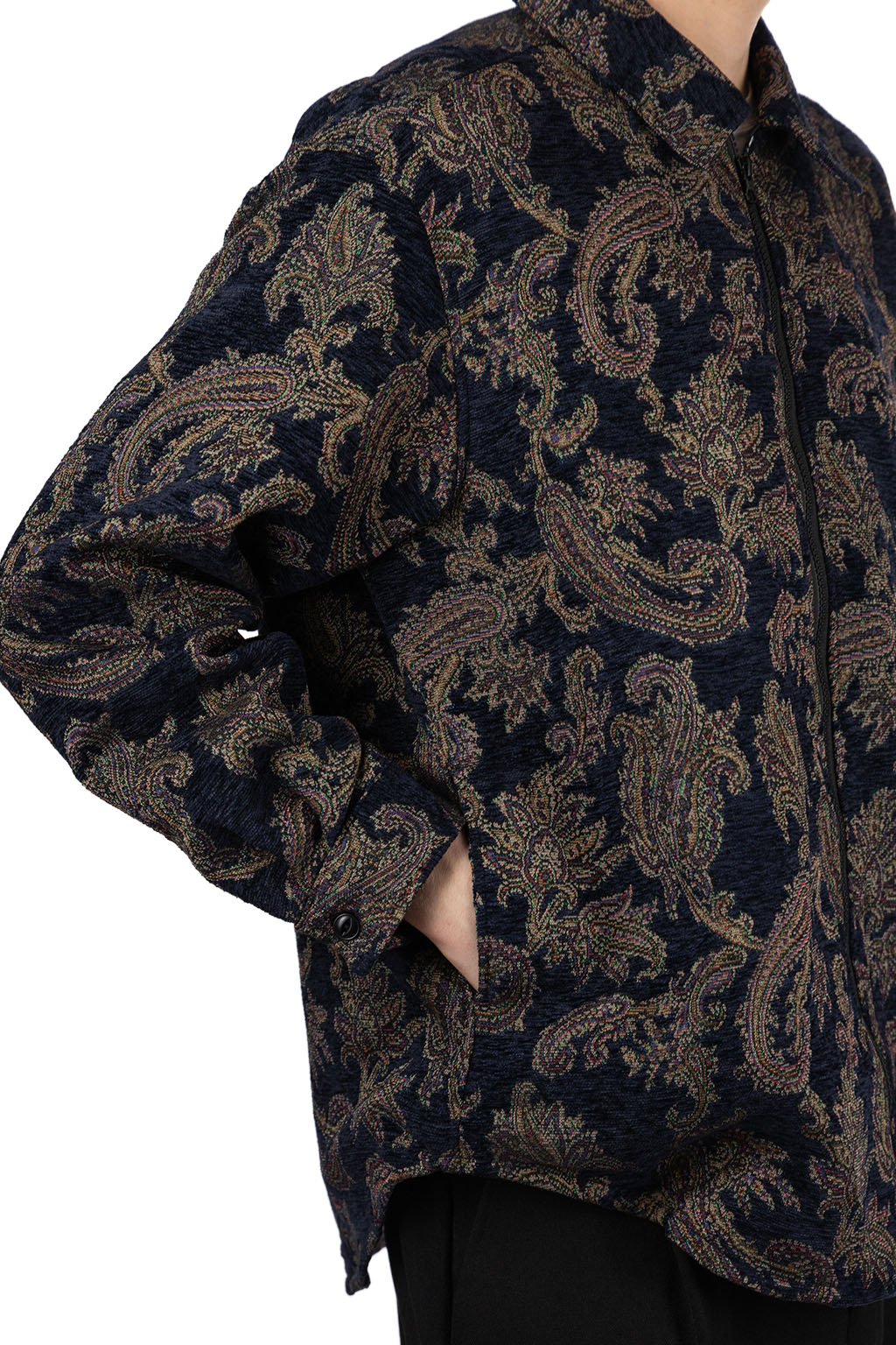 Manual Alphabet - Gobelin Zip Jacket - Navy