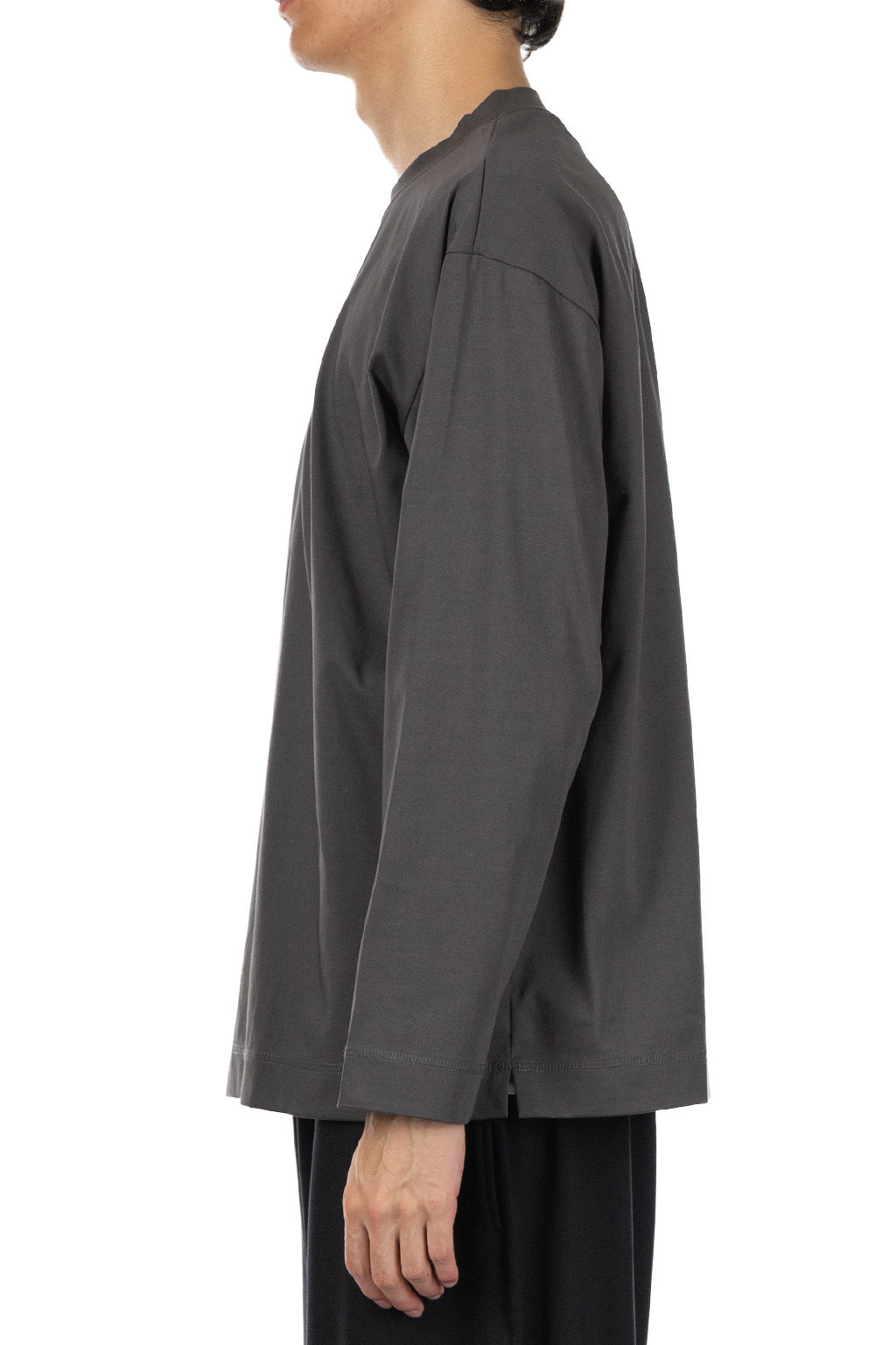 N Hoolywood - Crew Neck Long Sleeve T-Shirt - Charcoal