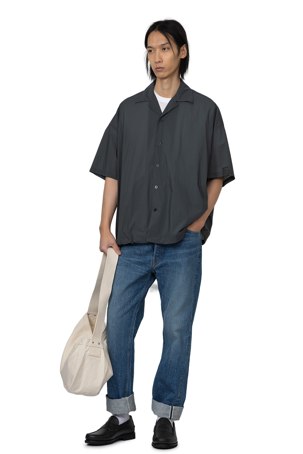 N Hoolywood - Half Sleeve Big Shirt - Charcoal