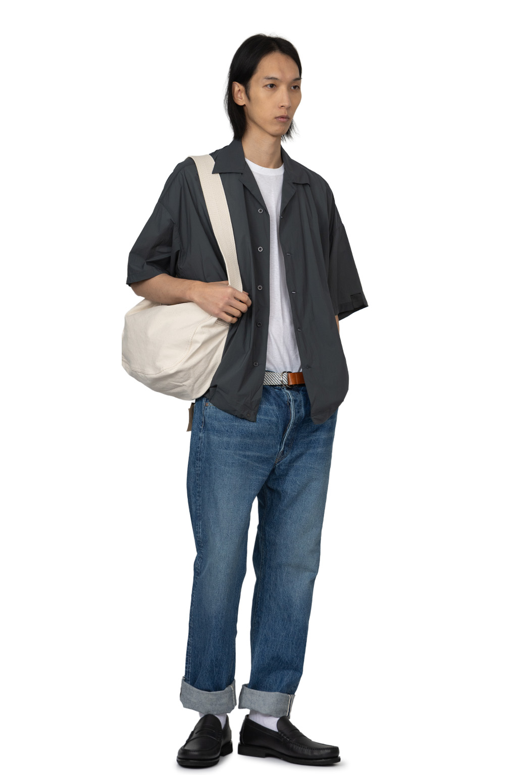 N Hoolywood - Half Sleeve Big Shirt - Charcoal