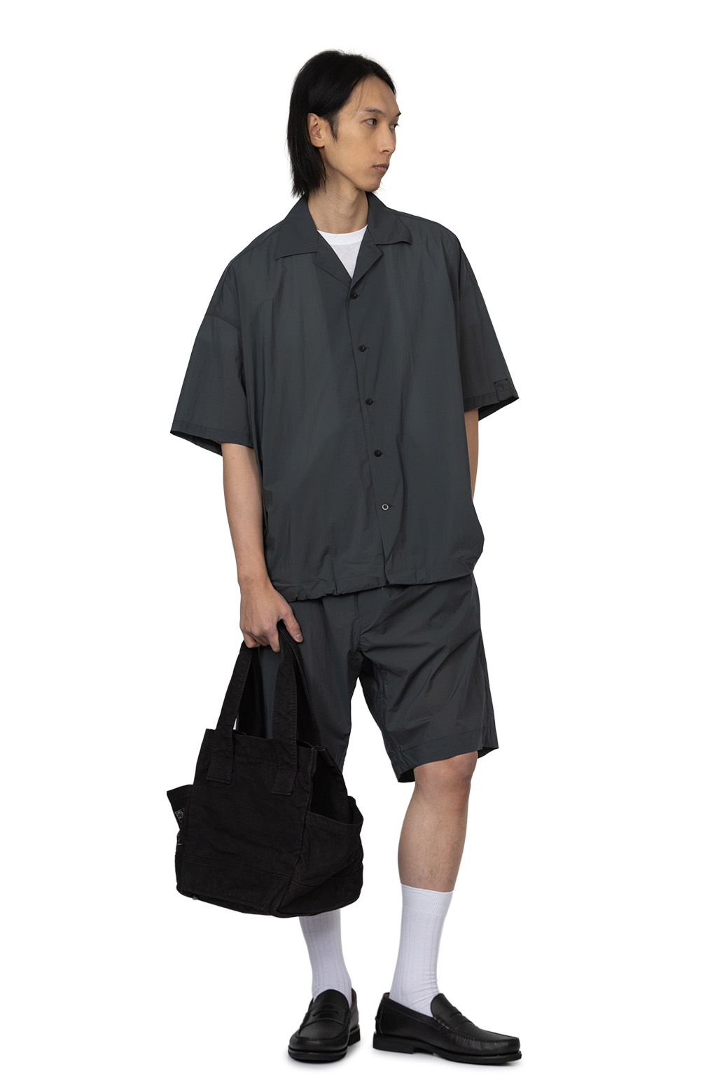 N Hoolywood - Webbing Belt Half Pants - Charcoal