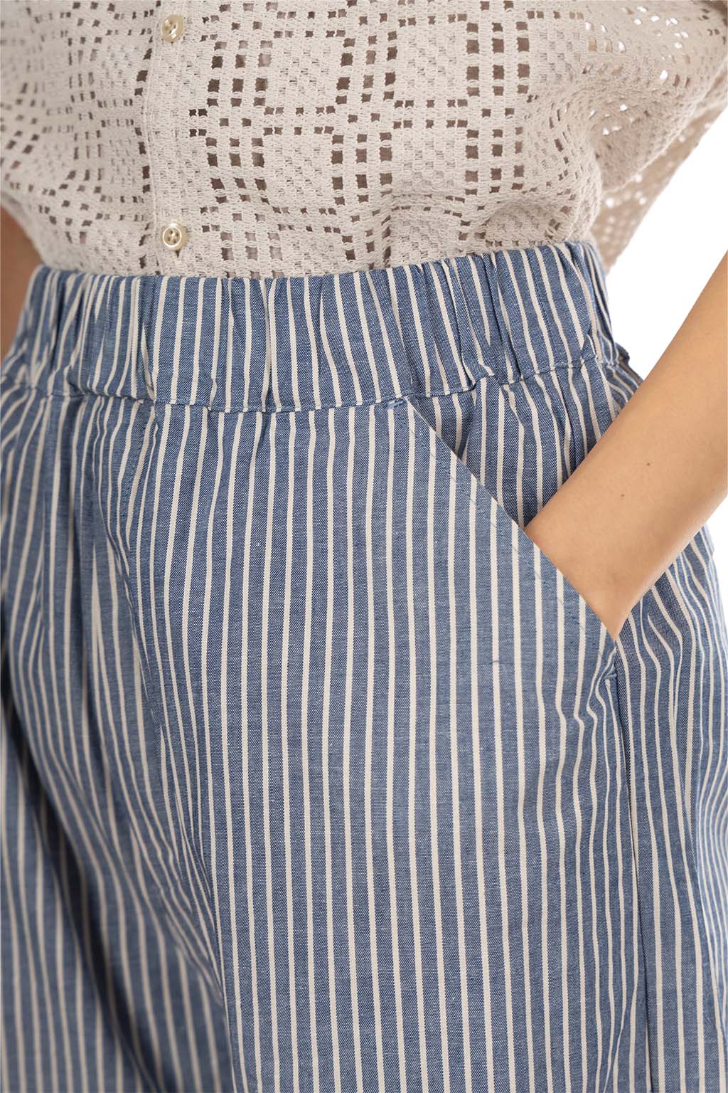 NARU  - Denim Stripe Acorn Pants - Navy