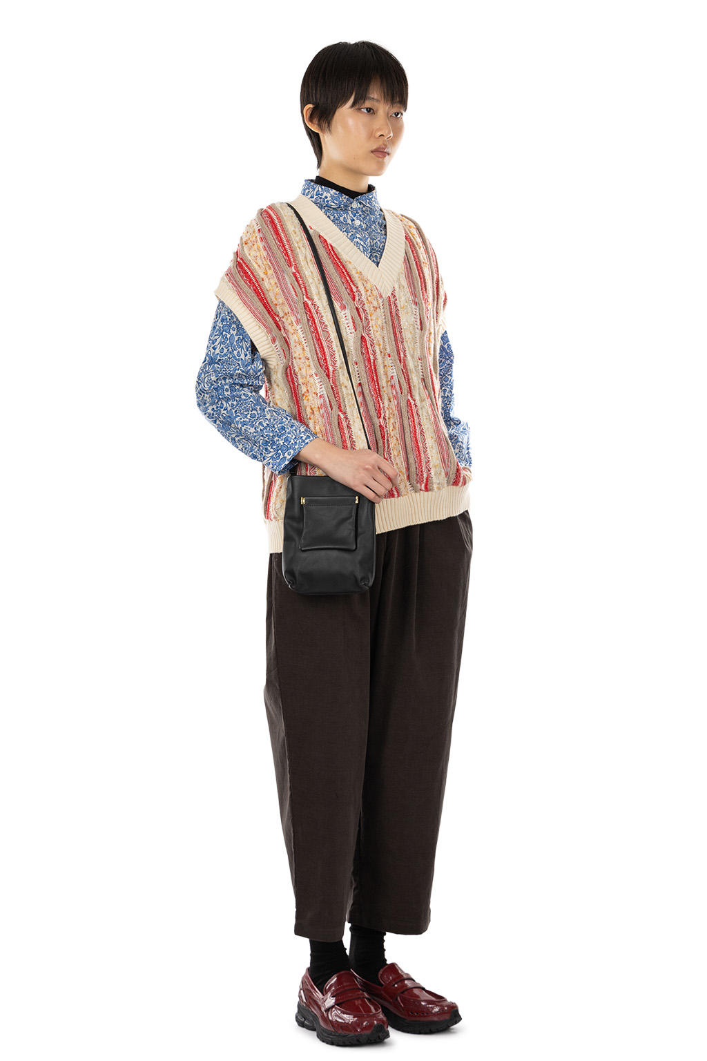 NARU  - Marble Wave Crew Neck Vest  - Red