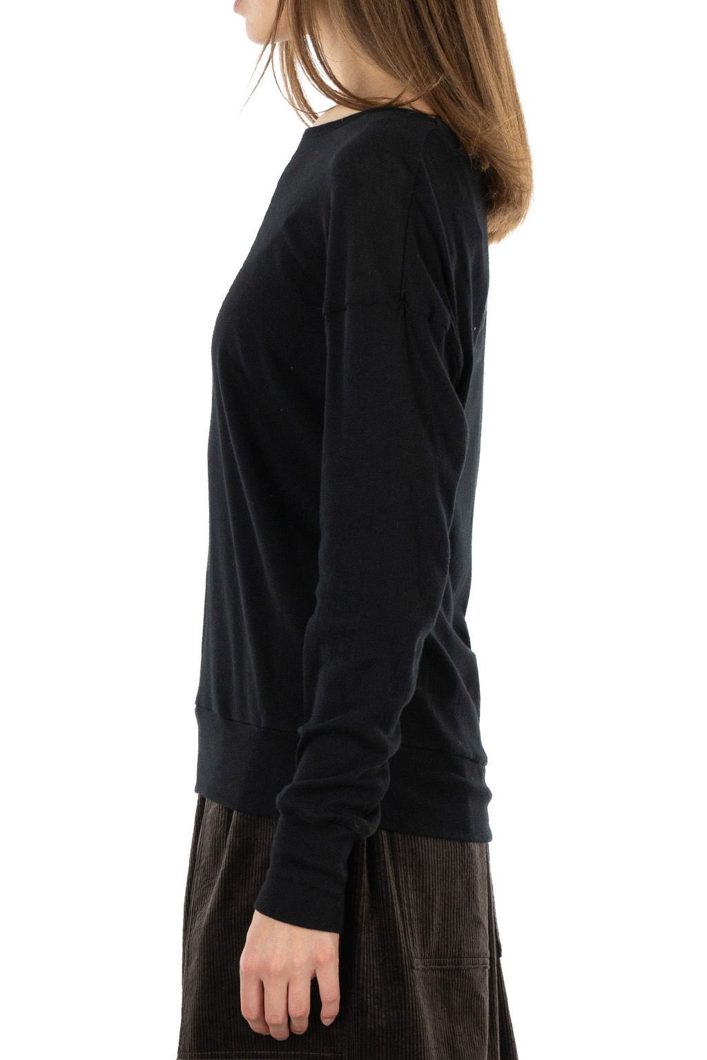 NARU  - Soft Rib Crew Neck Pullover- Black