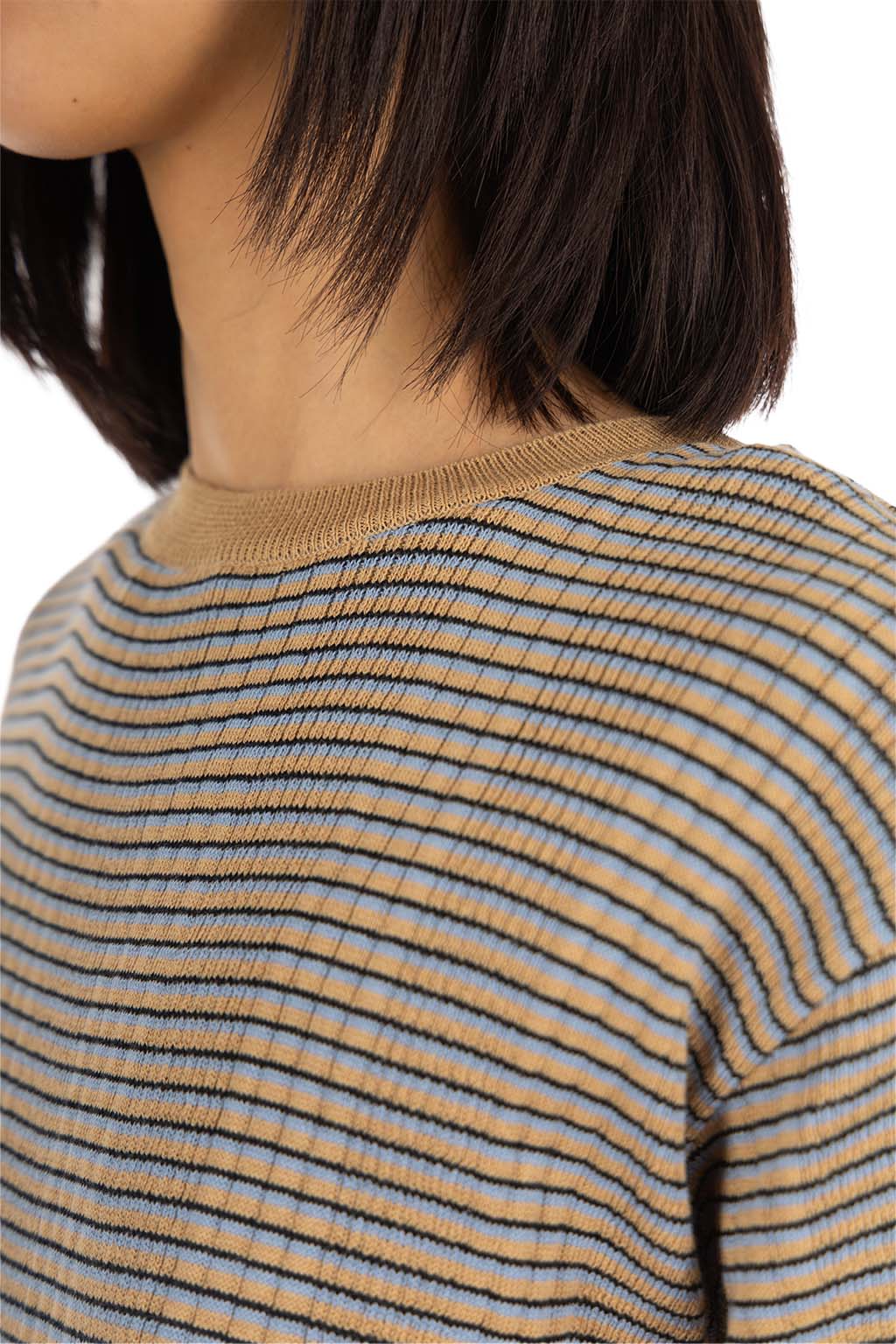 NARU  - Stripe Short-Sleeved Knit