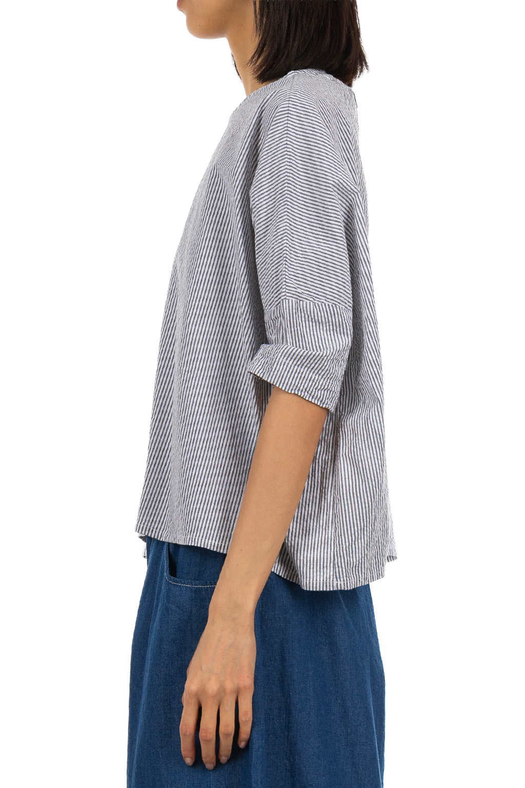 NARU  - Wide Pullover - Black Stripe