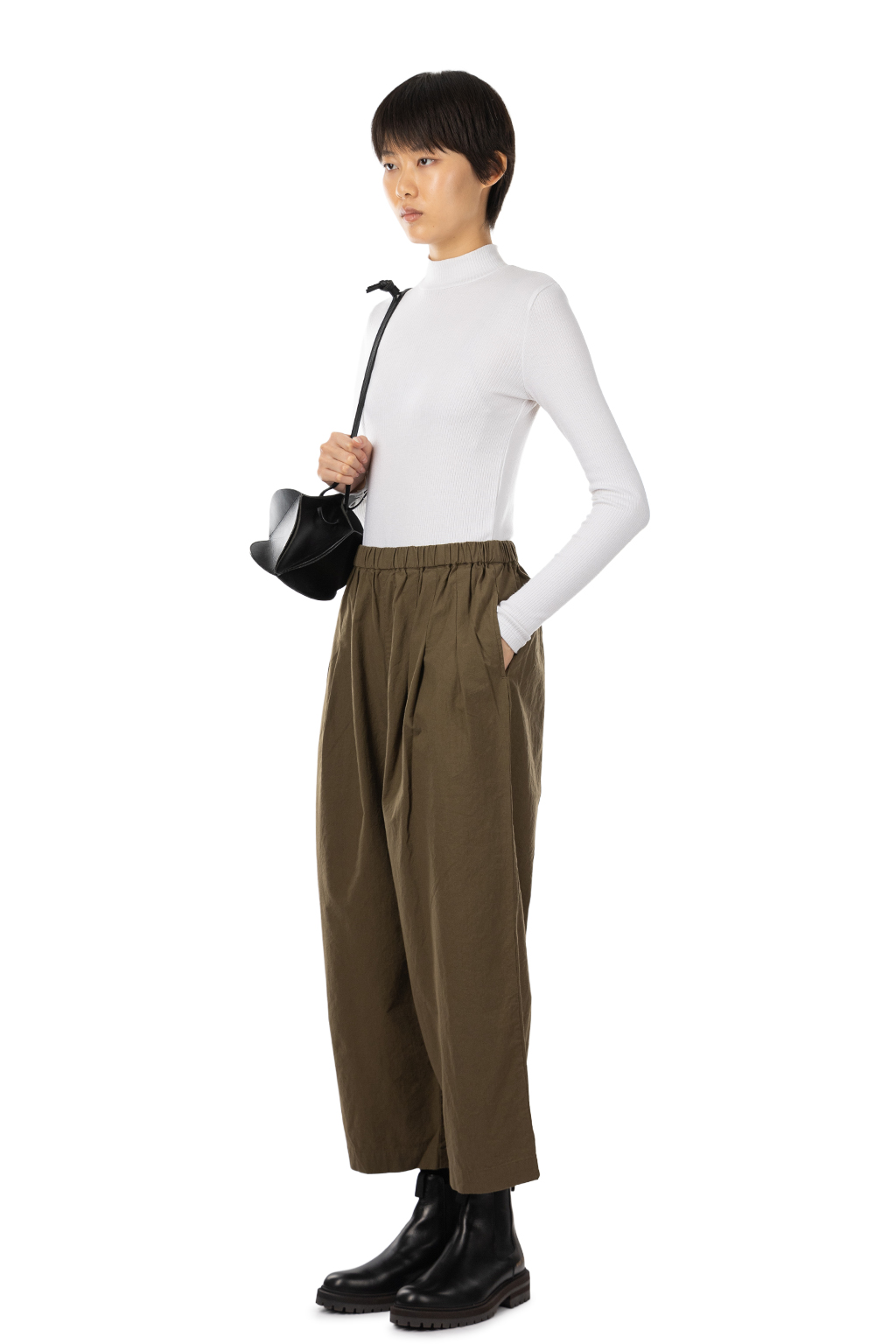 Nachukara - Cotton Horsecloth Tuck Pants - Khaki