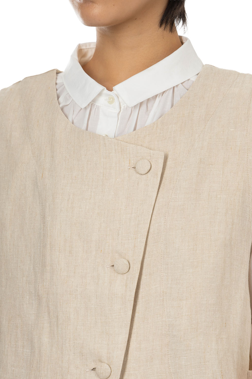 Nachukara - Linen Hemp 2 way Vest - Natural