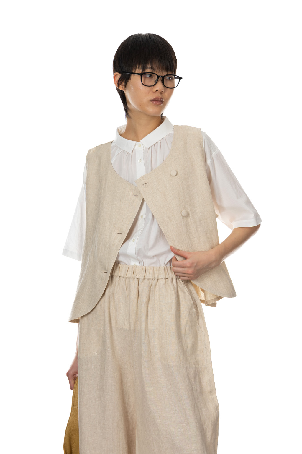 Nachukara - Linen Hemp 2 way Vest - Natural