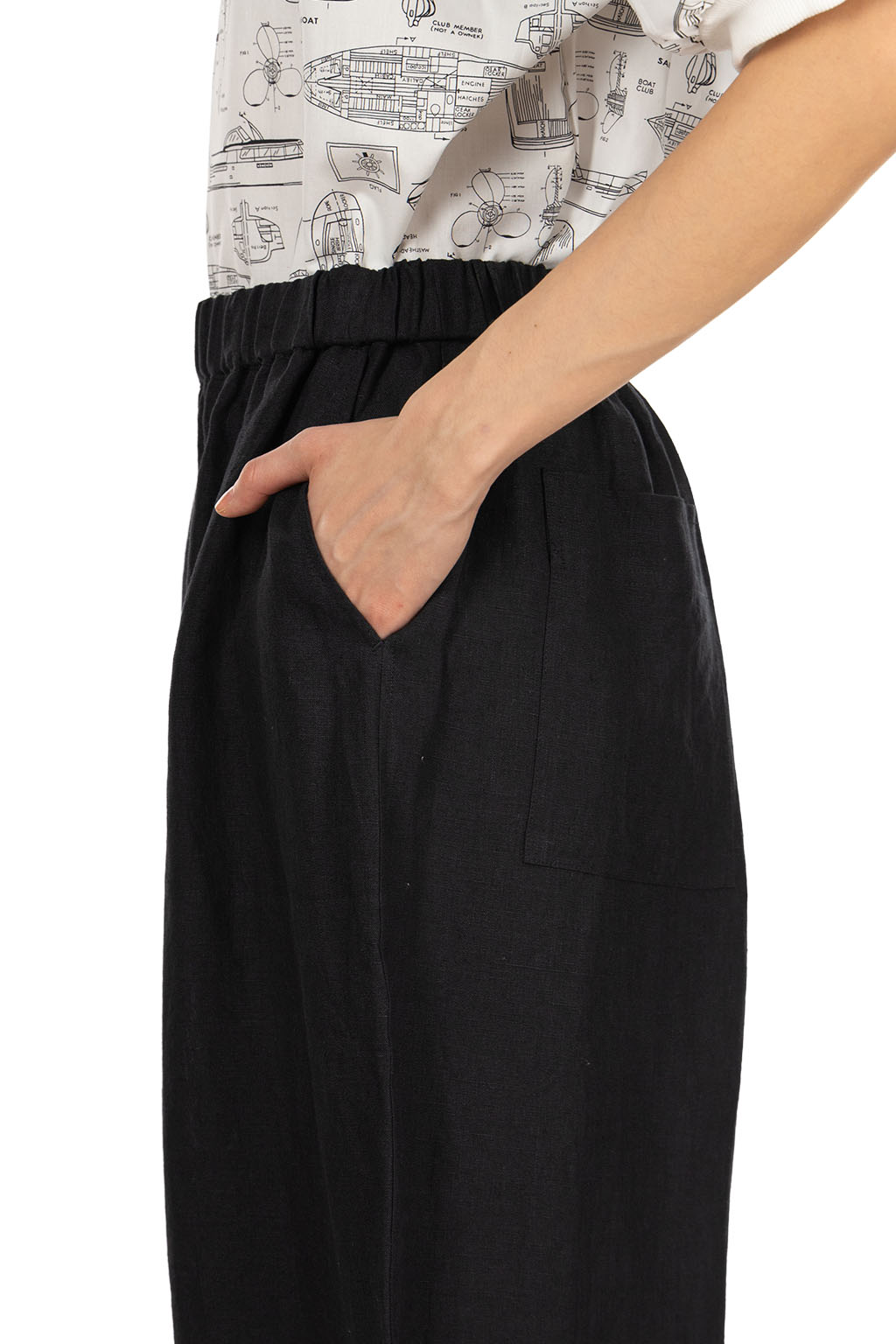 Nachukara - Linen Hemp Cocoon Pants - Black