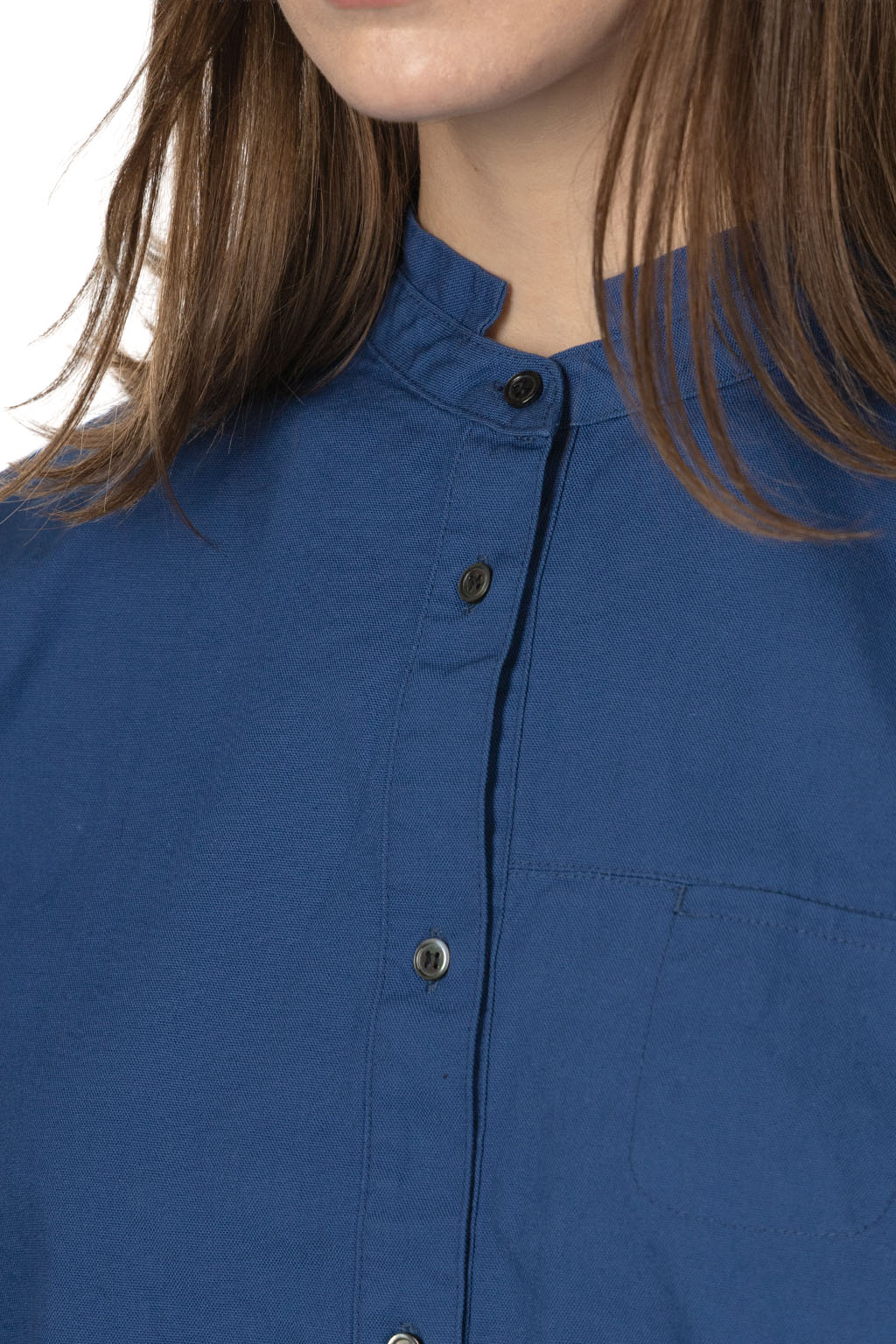 Nachukara - Oxford Washed Stand Collar Shirt